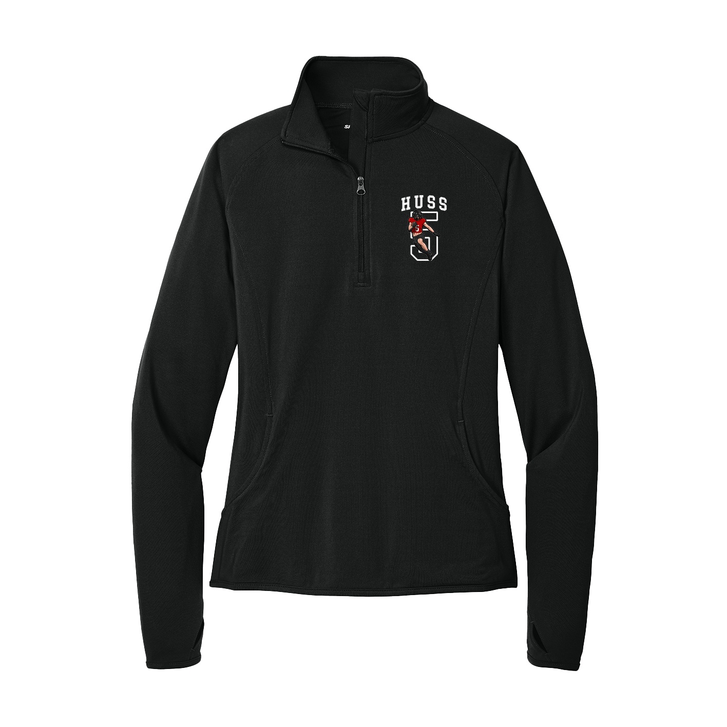 Women's Q-Zip Pullover — Shirsey in Black