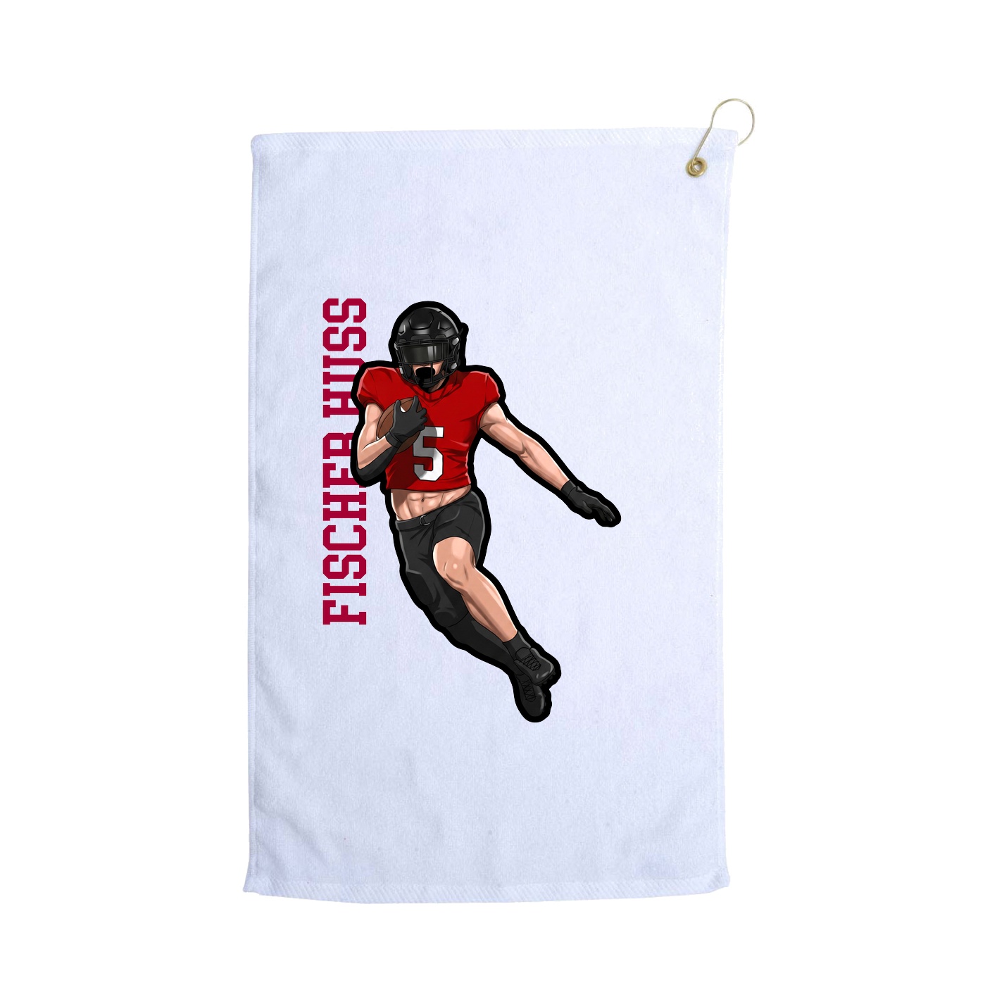 Golf Towel — Name Vertical in White