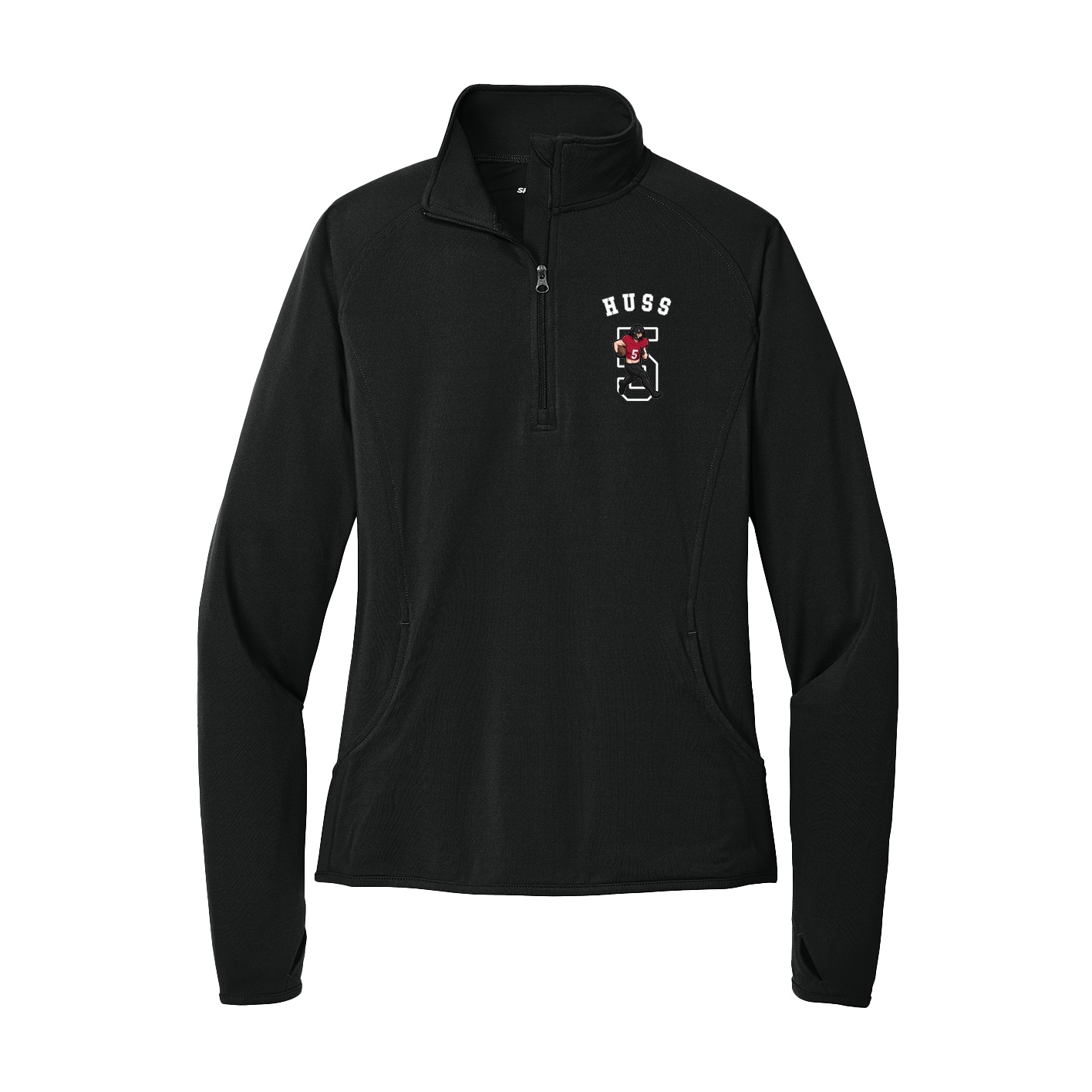 Women's Q-Zip Pullover — Shirsey Arch in Black