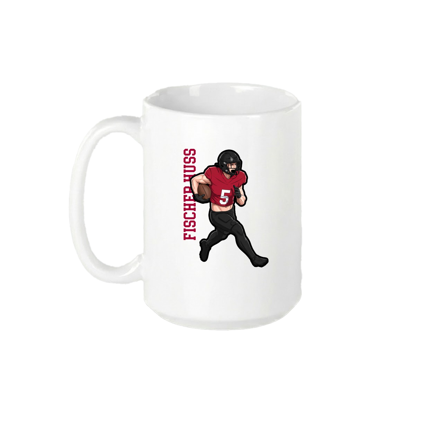 15oz Coffee Mug — Name Vertical in White
