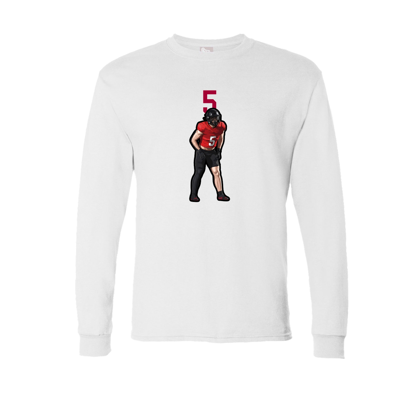 Long Sleeve Tee — Number Top in White