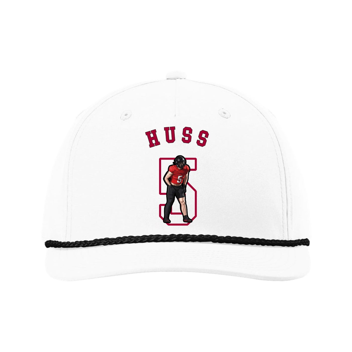 Five-Panel Classic Rope Cap — Shirsey Arch in White