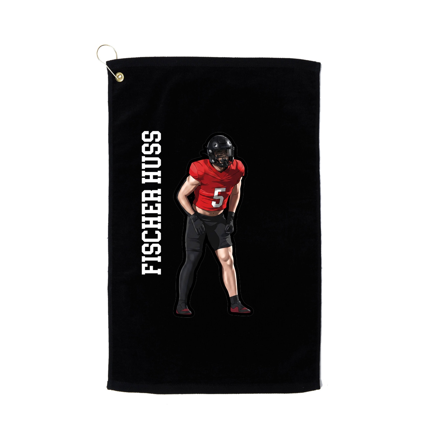 Golf Towel — Name Vertical in Black