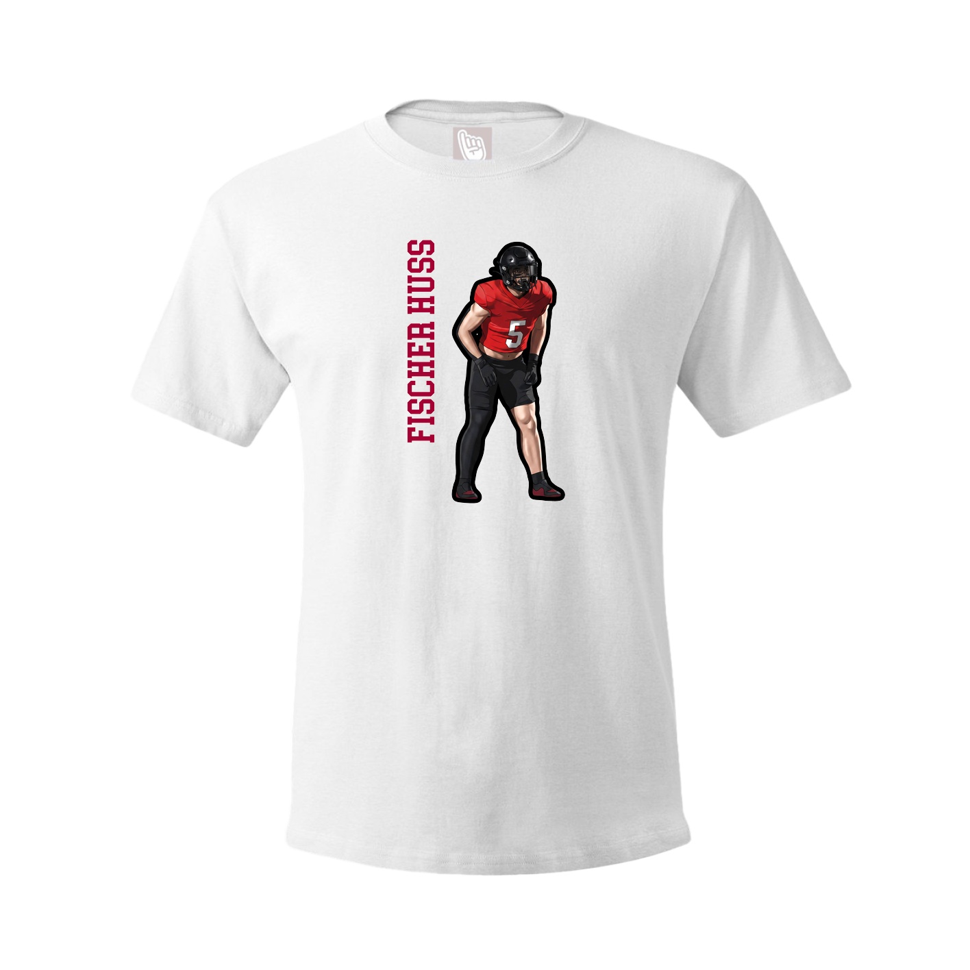 Tee — Name Vertical in White