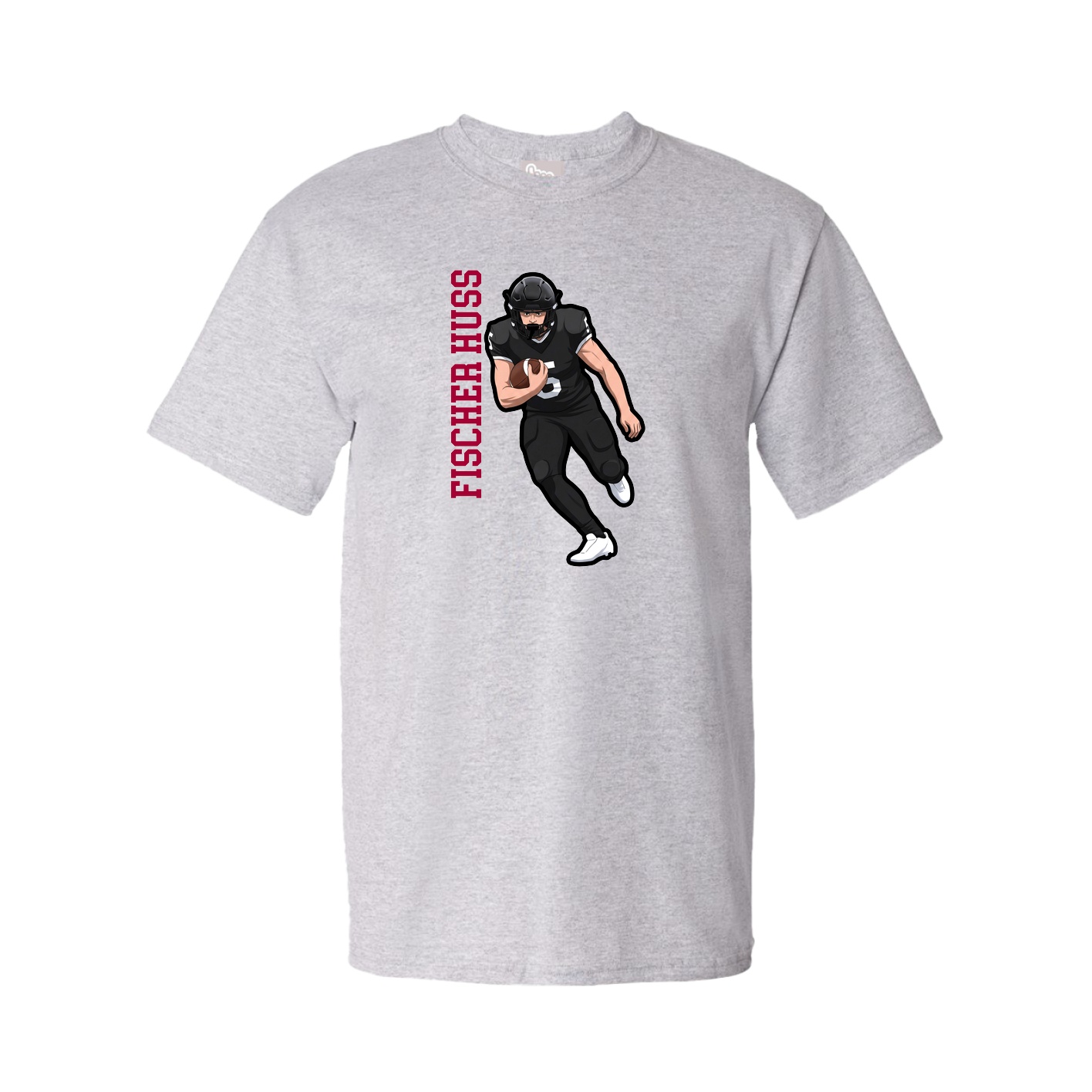 Youth Tee — Name Vertical in Grey