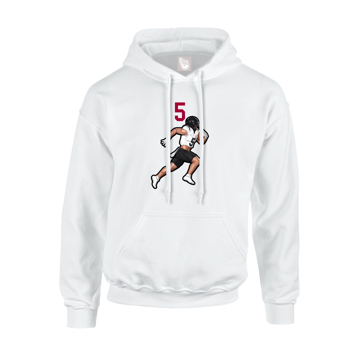 Youth Hoodie — Number Top in White