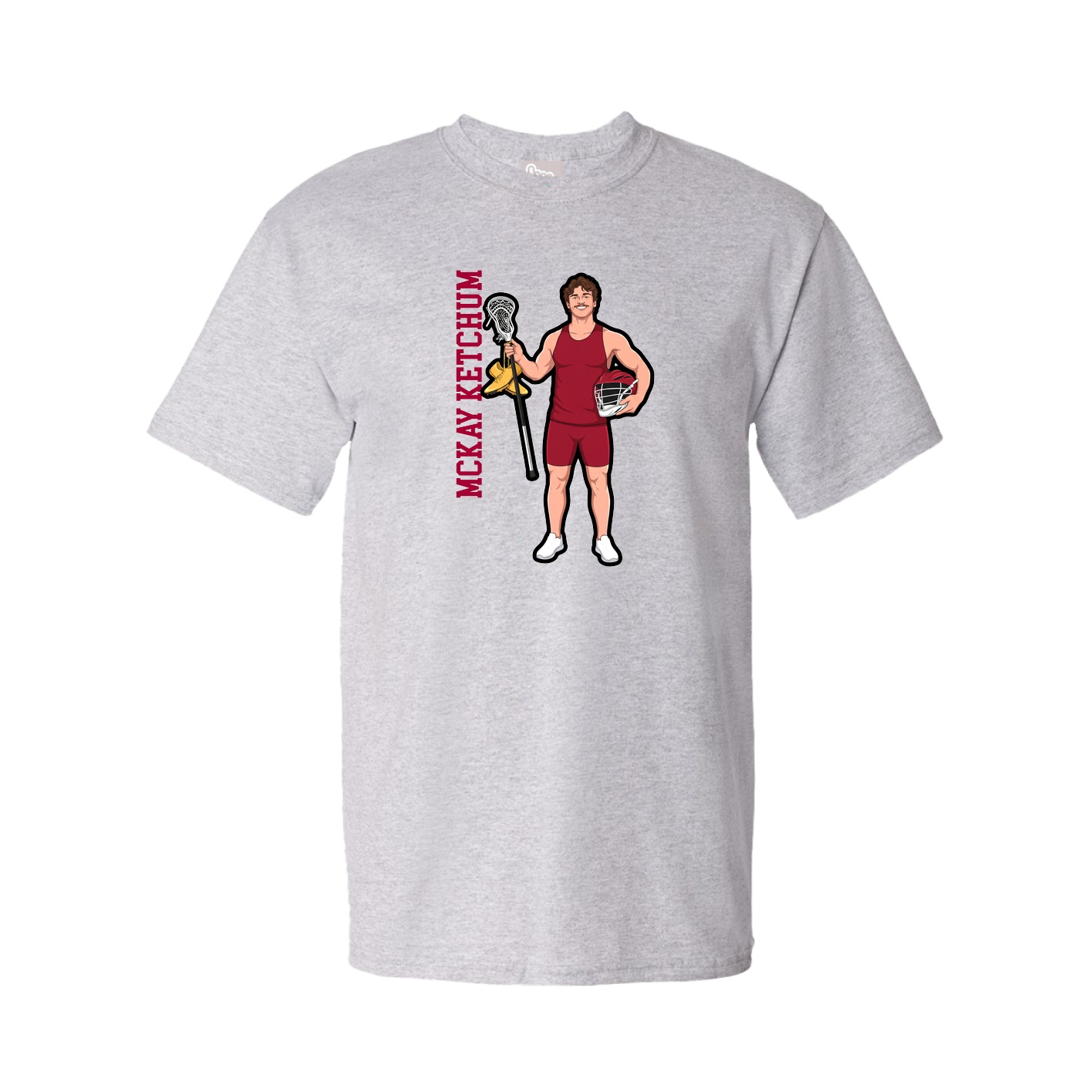 Youth Tee — Name Vertical in Grey