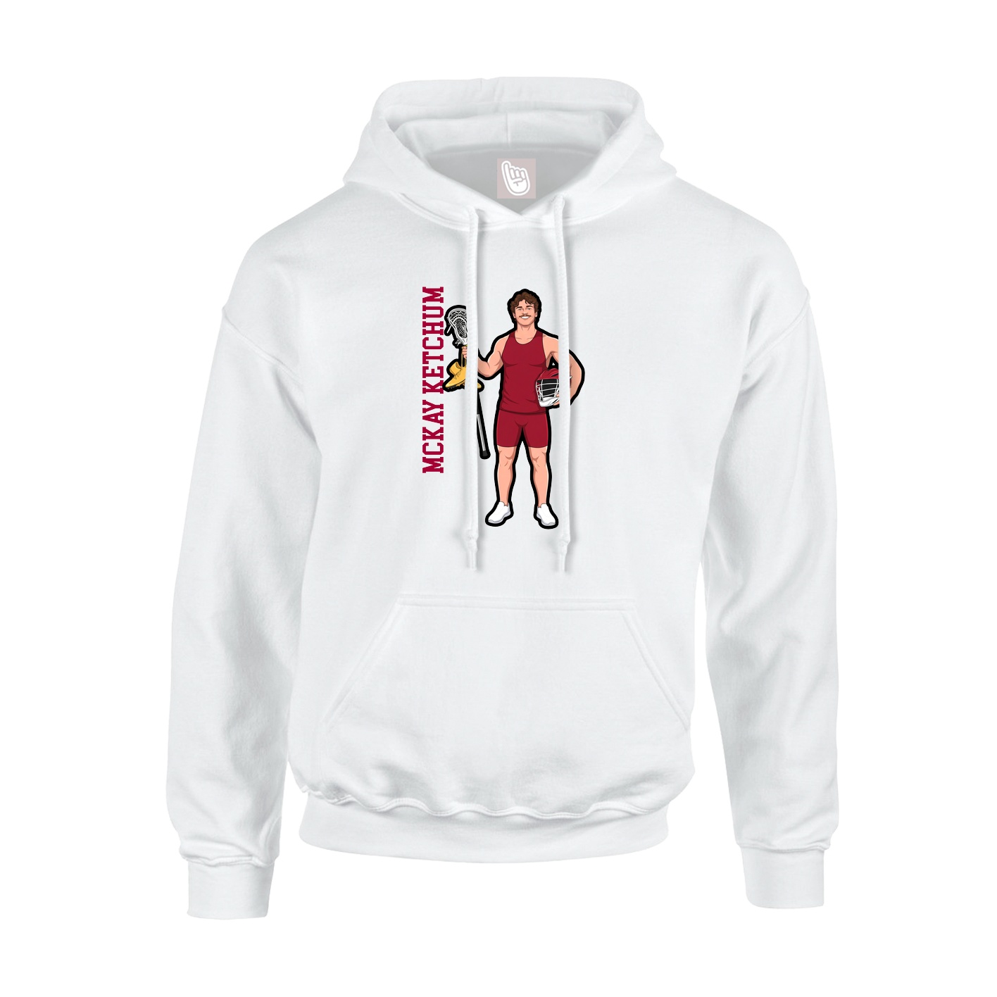 Hoodie — Name Vertical in White