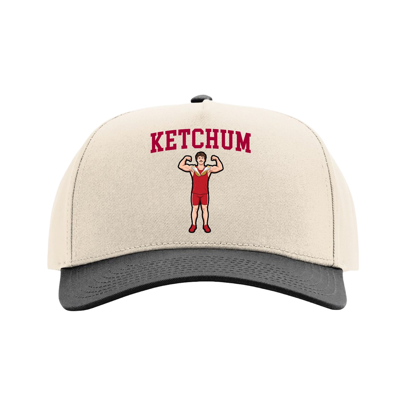 Full Fabric Five-Panel Champ Cap — Shirsey in Cream/Black
