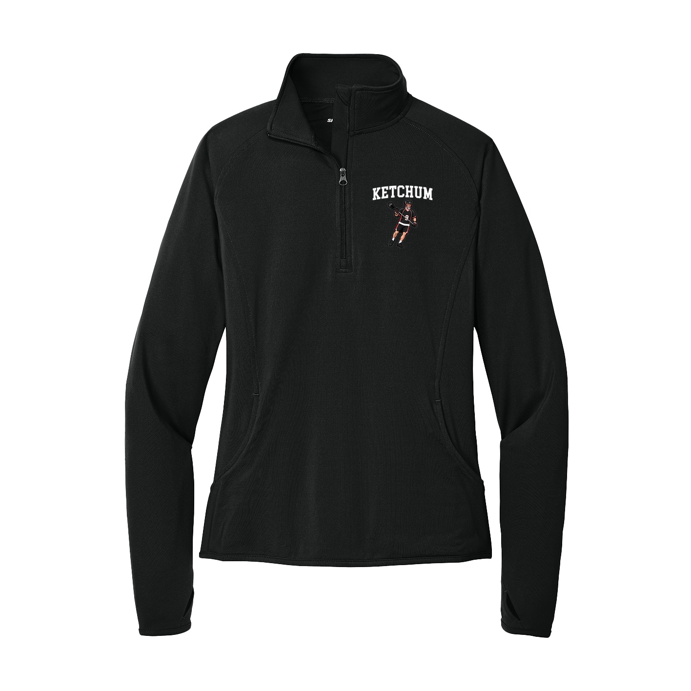 Women's Q-Zip Pullover — Shirsey in Black