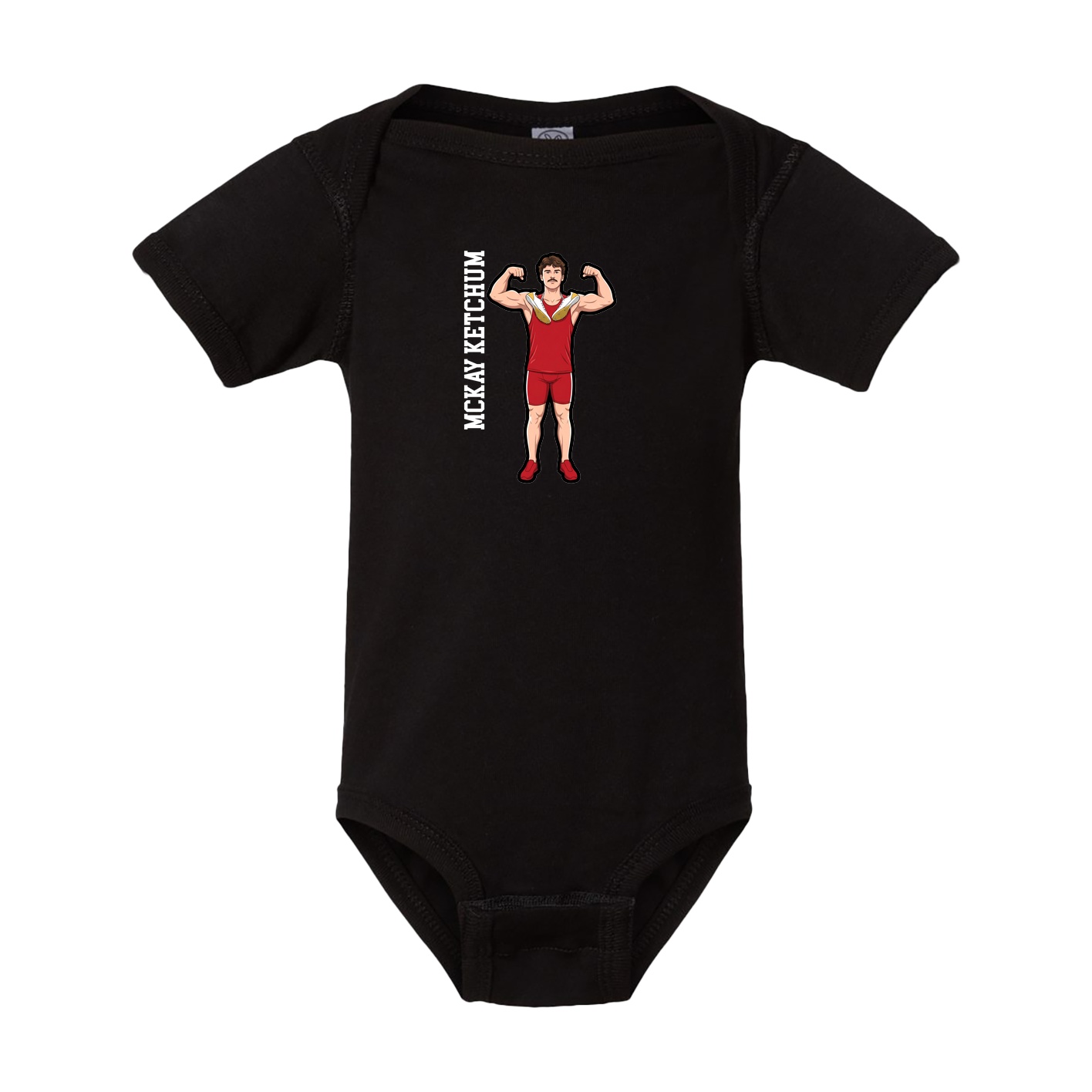 Baby Onesie — Name Vertical in Black