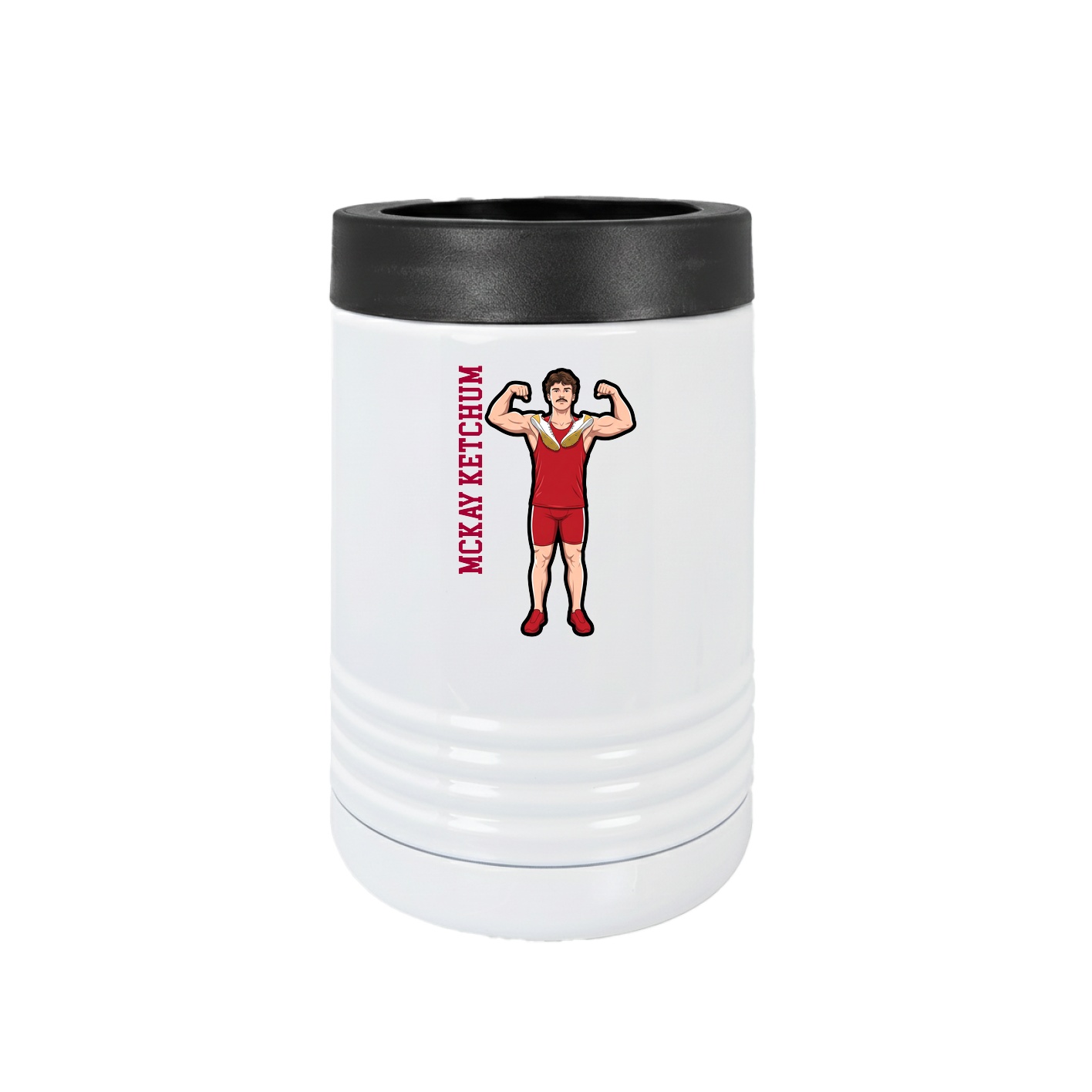 Beverage Holder — Name Vertical in White