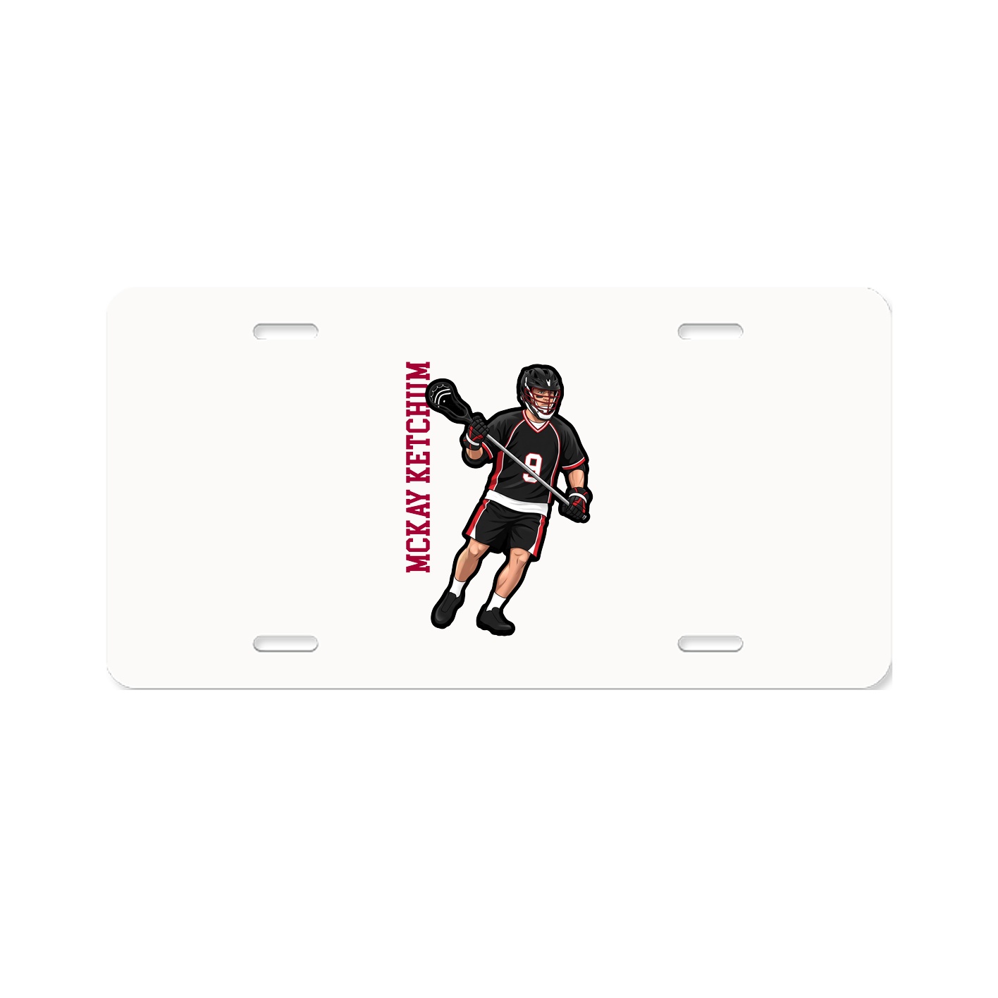 License Plate — Name Vertical in Classic