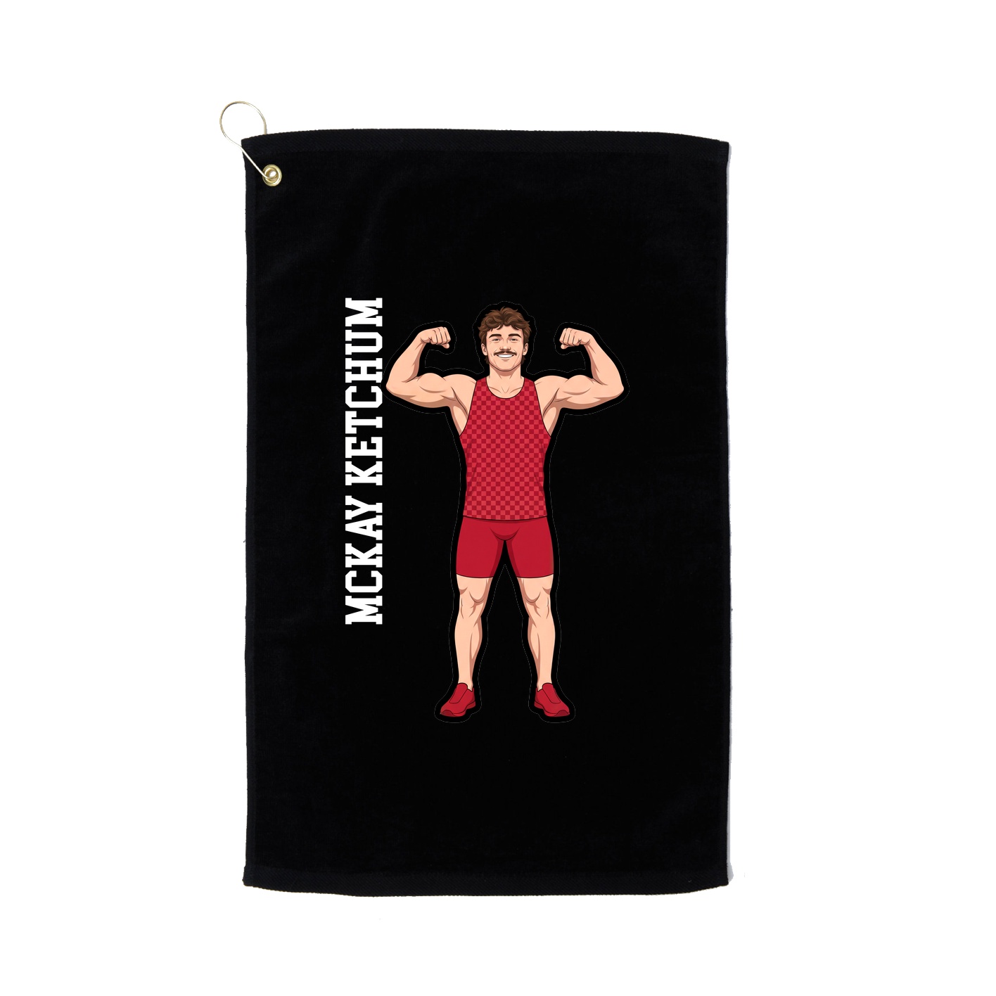 Golf Towel — Name Vertical in Black