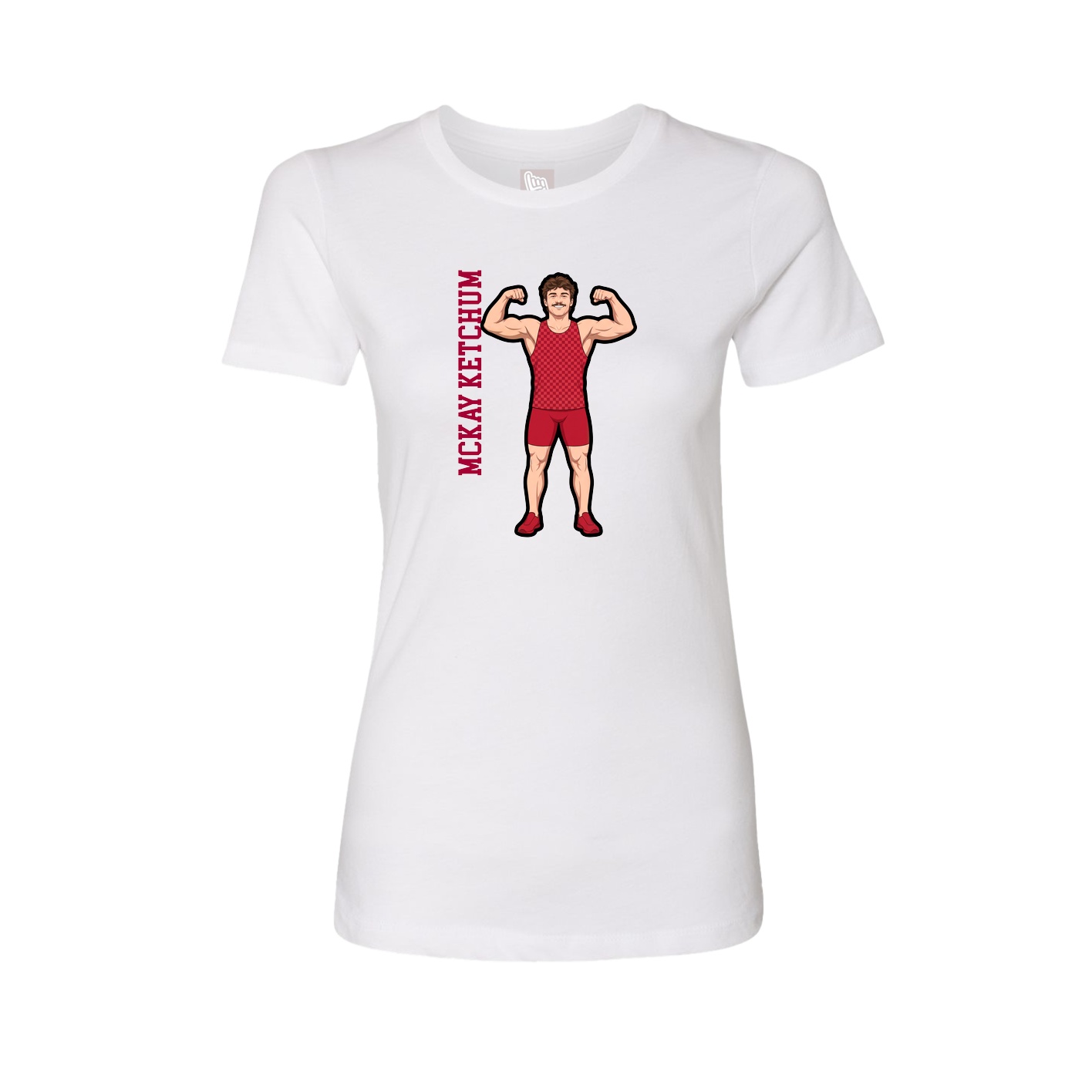 Womens Tee — Name Vertical in White