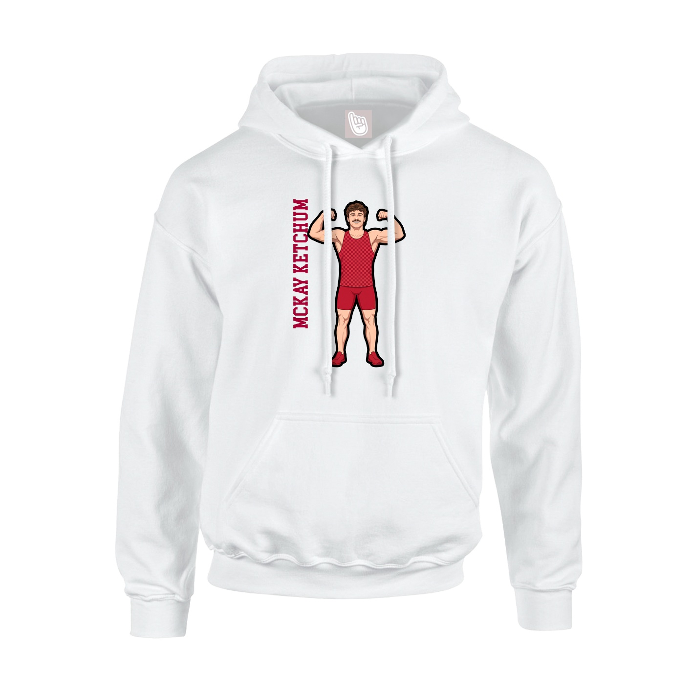 Youth Hoodie — Name Vertical in White