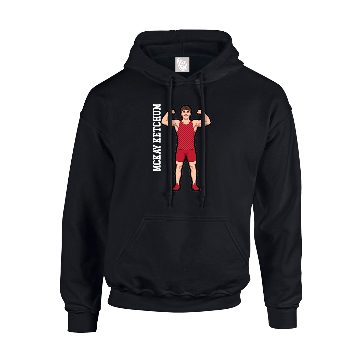Youth Hoodie — Name Vertical in Black