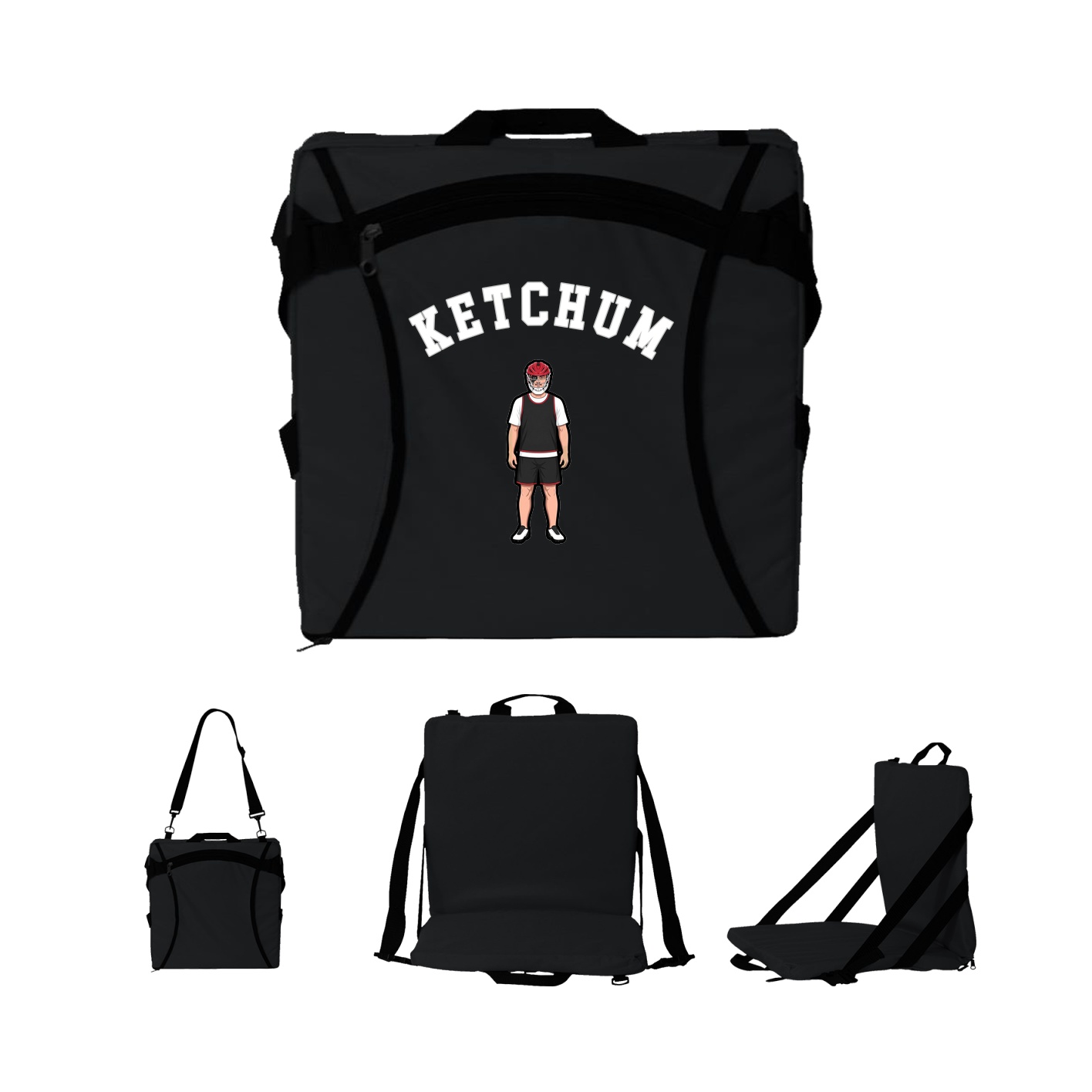 Folding Stadium Seat — Shirsey Arch in Black