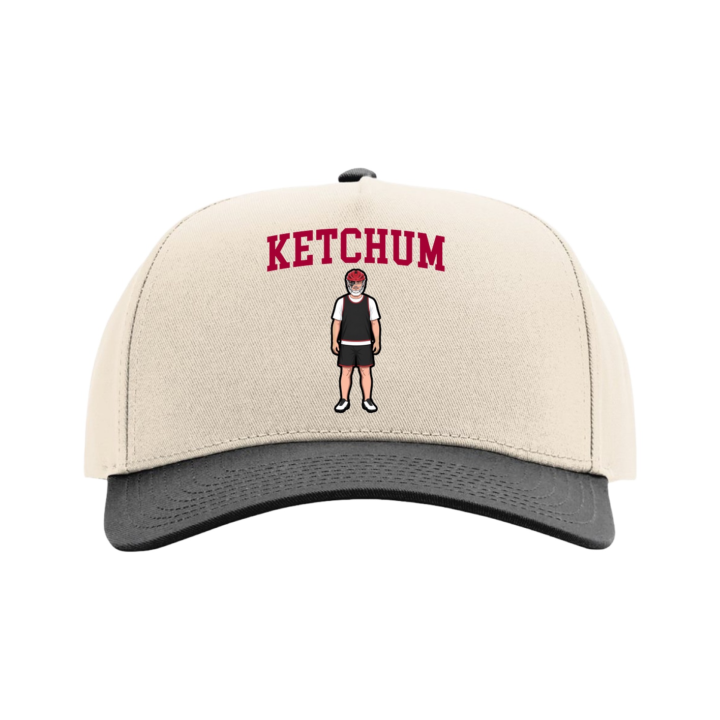 Full Fabric Five-Panel Champ Cap — Shirsey in Cream/Black