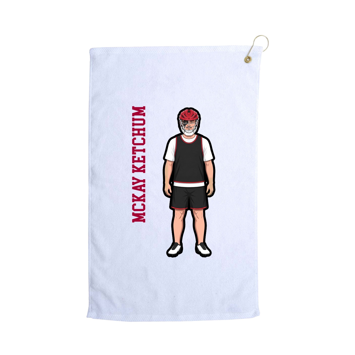 Golf Towel — Name Vertical in White