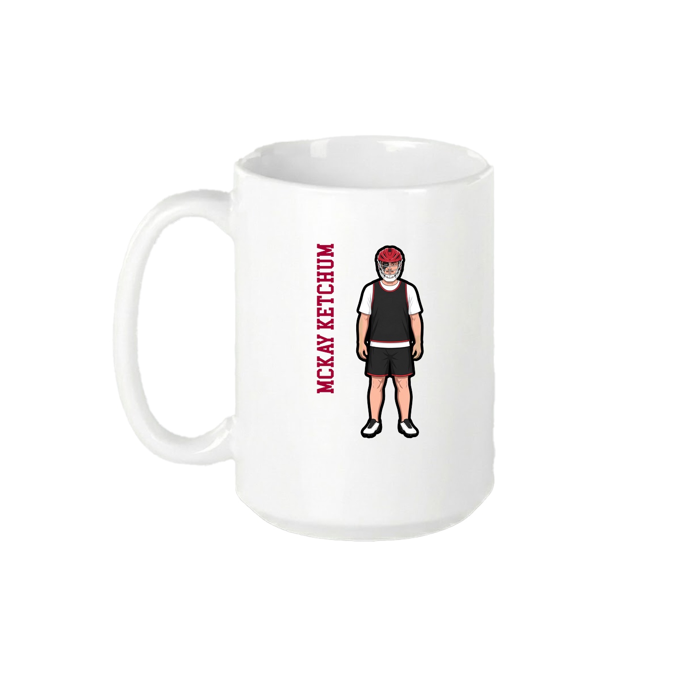 15oz Coffee Mug — Name Vertical in White