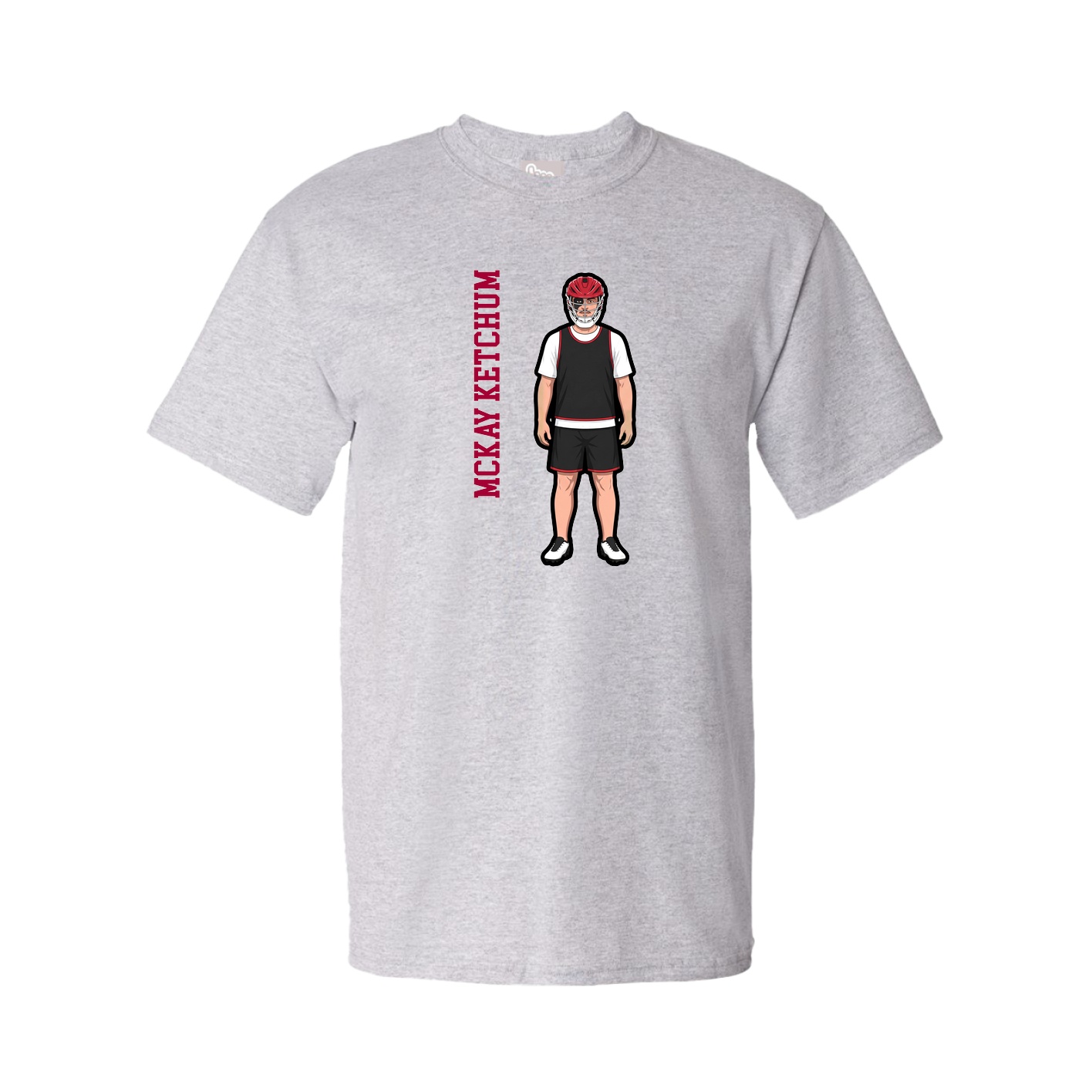 Youth Tee — Name Vertical in Grey