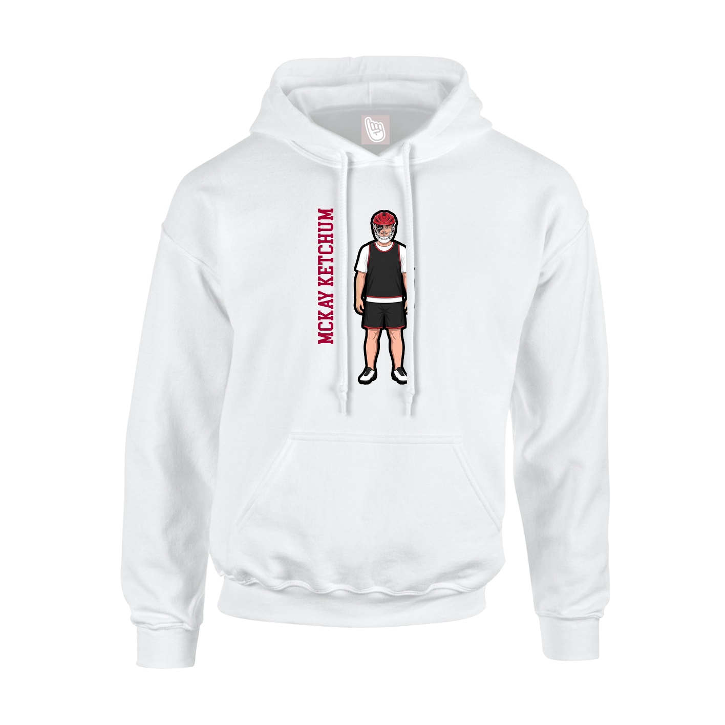 Hoodie — Name Vertical in White