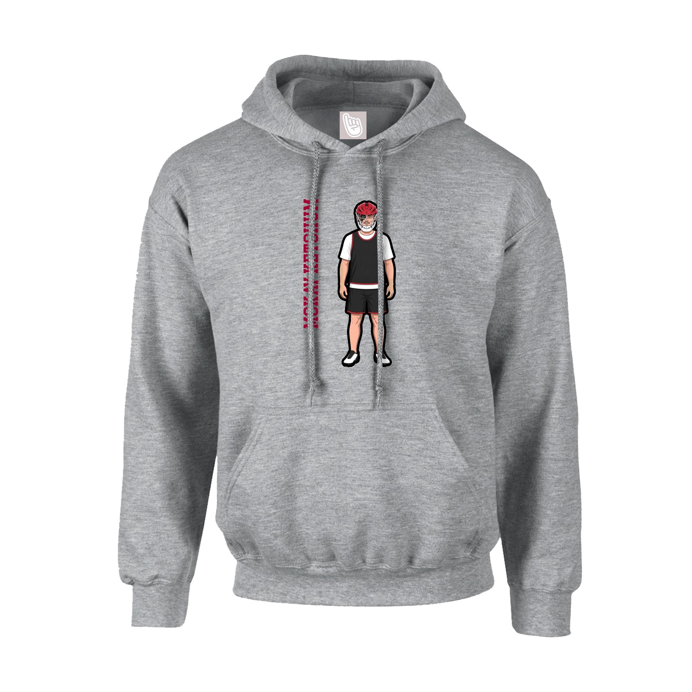 Youth Hoodie — Name Vertical in Grey