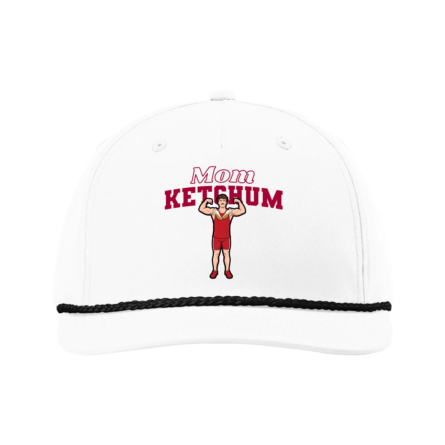 Five-Panel Classic Rope Cap — Mothers Day Block in White