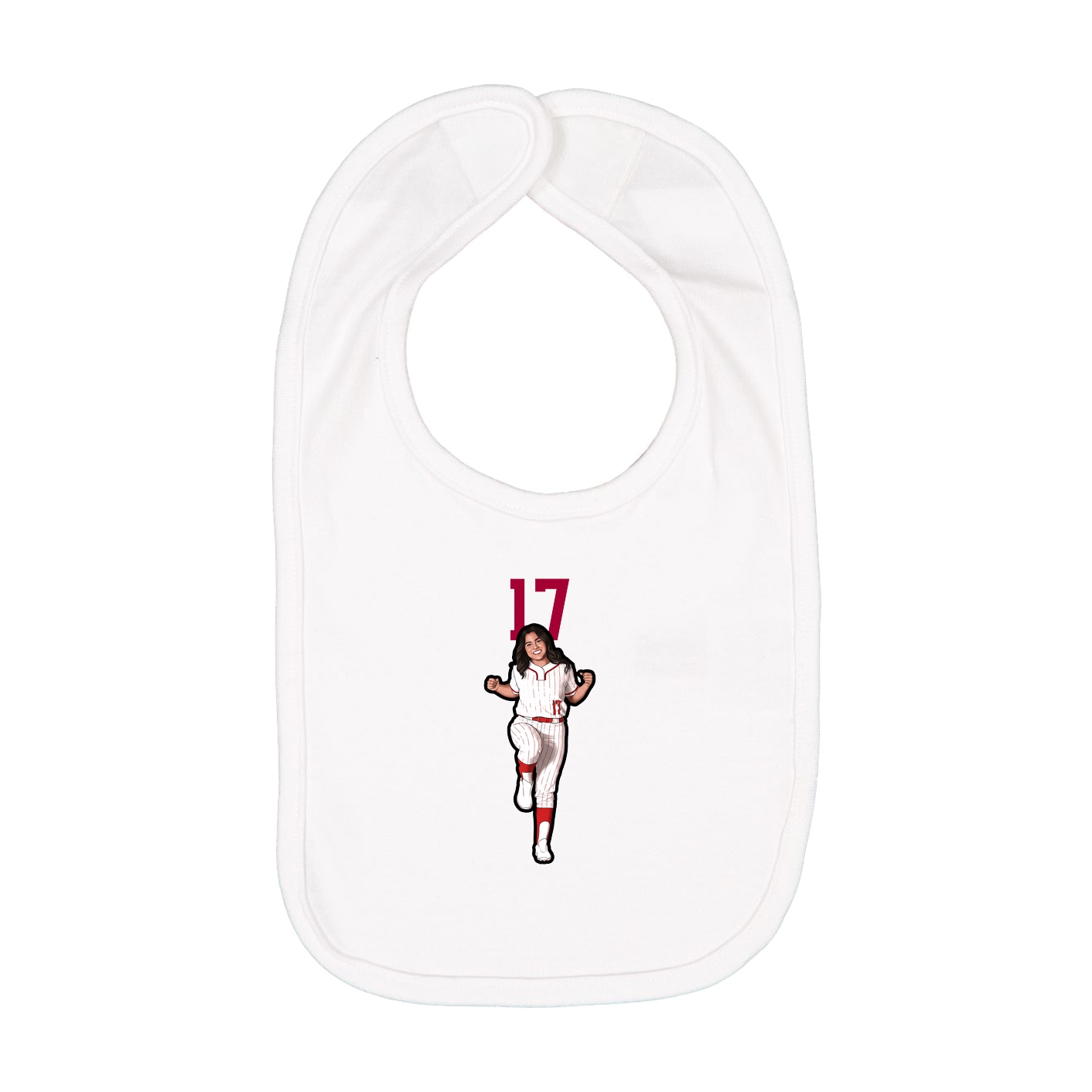Infant Bib — Number Top in White