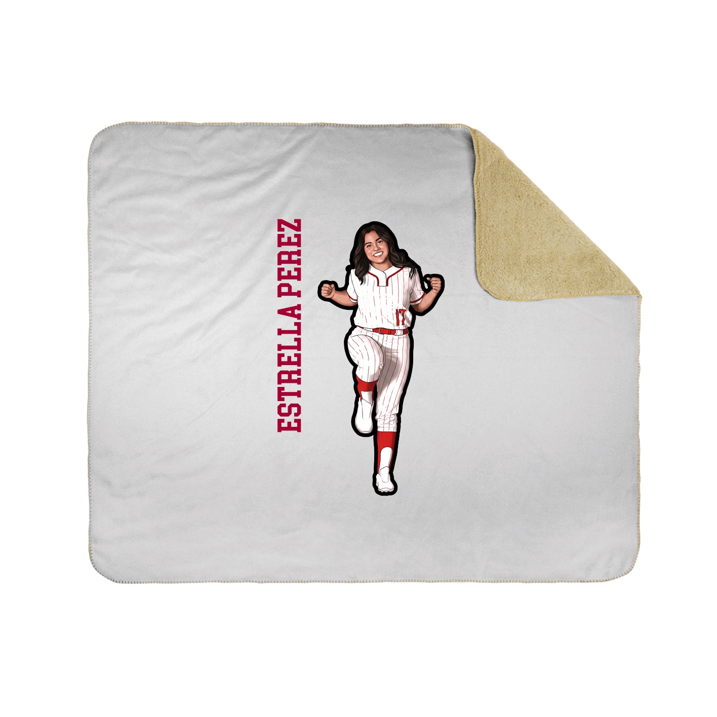 Throw Blanket — Name Vertical in White