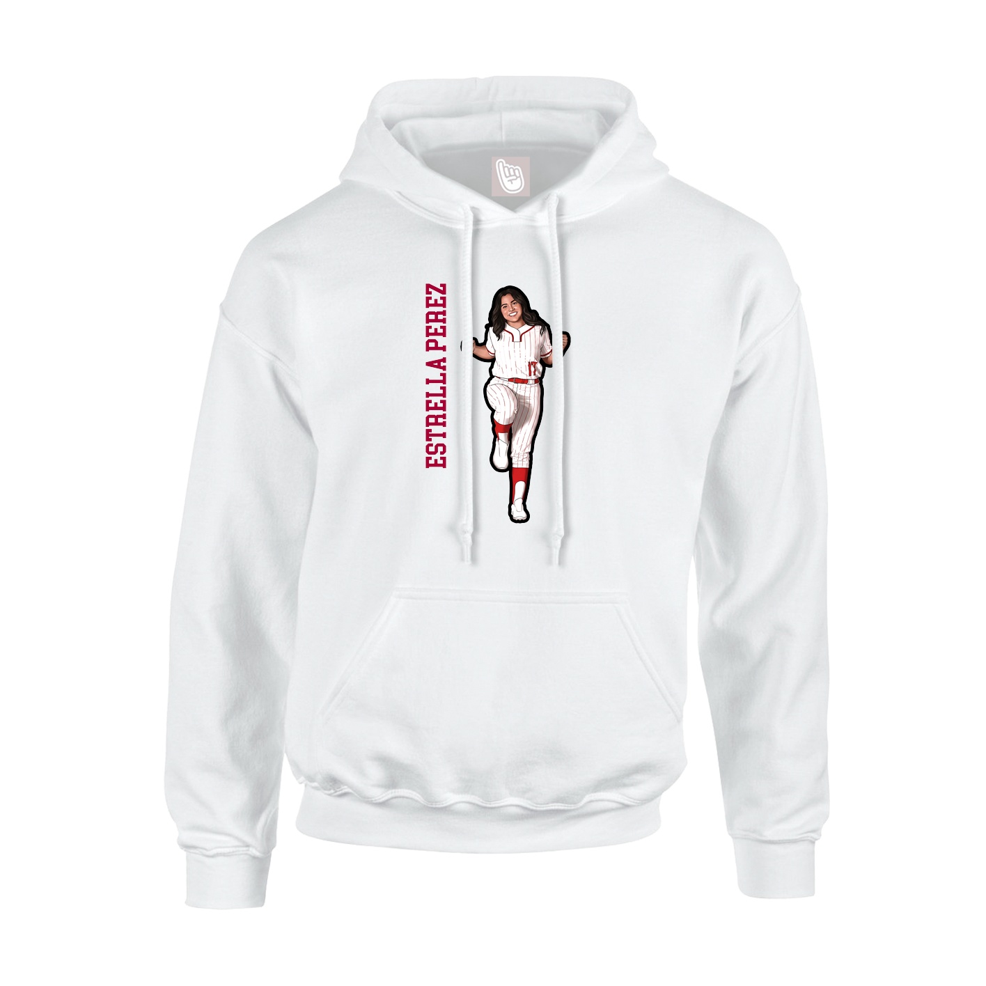 Youth Hoodie — Name Vertical in White
