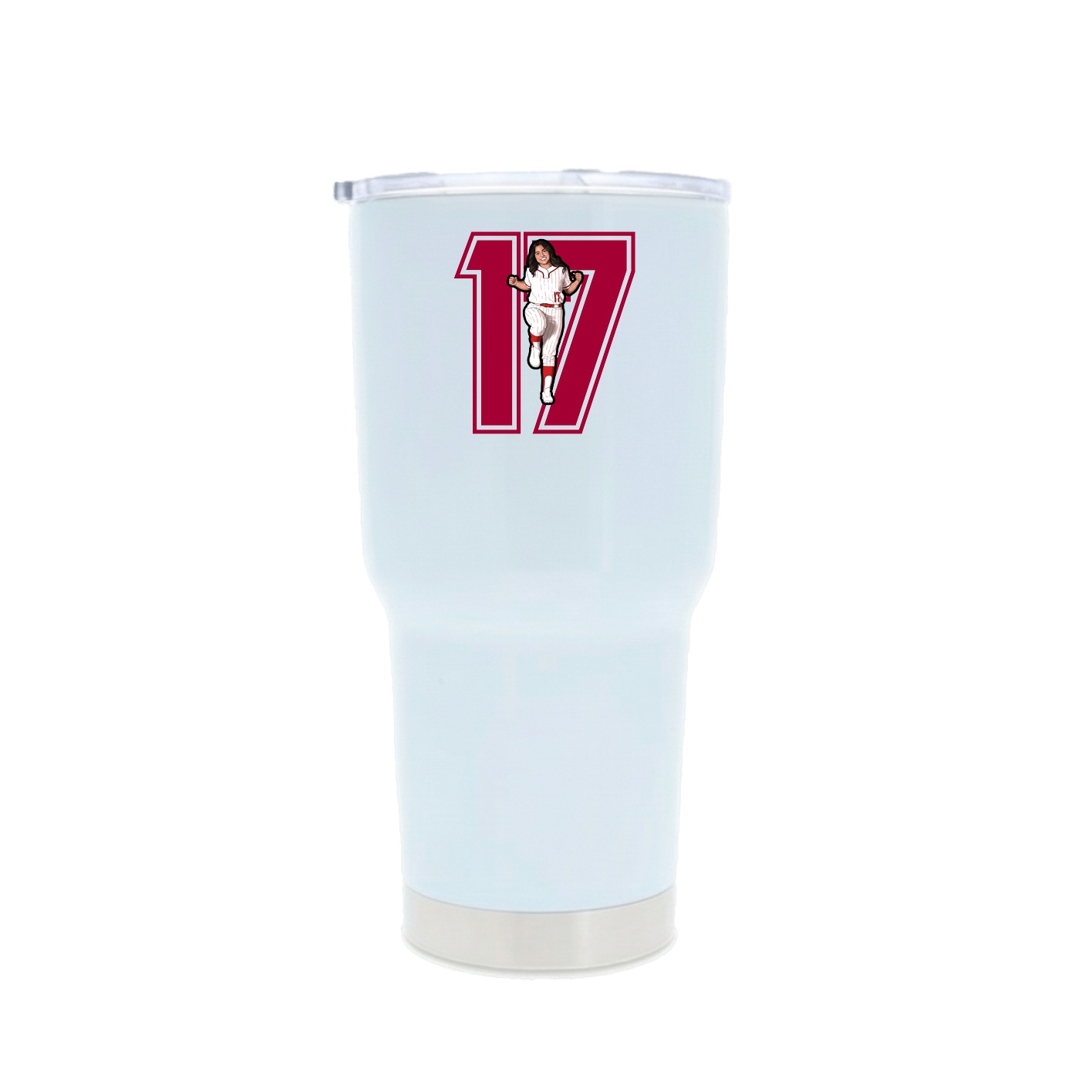 30oz Stainless Steel Tumbler — Number in White