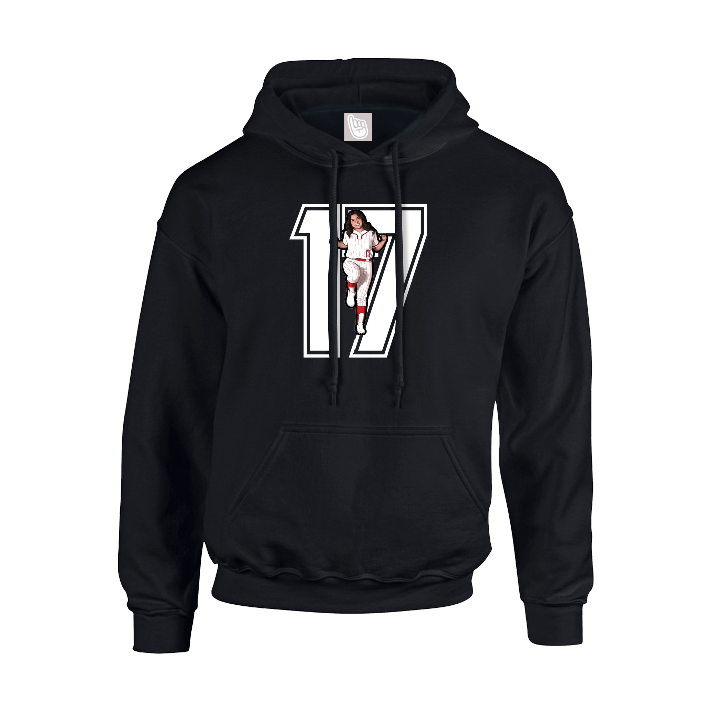 Hoodie — Number in Black