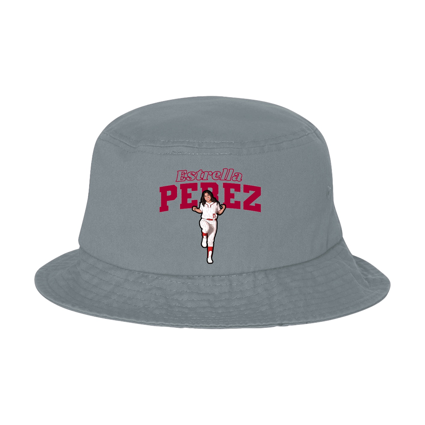 Bucket Cap — Name Arch in Grey