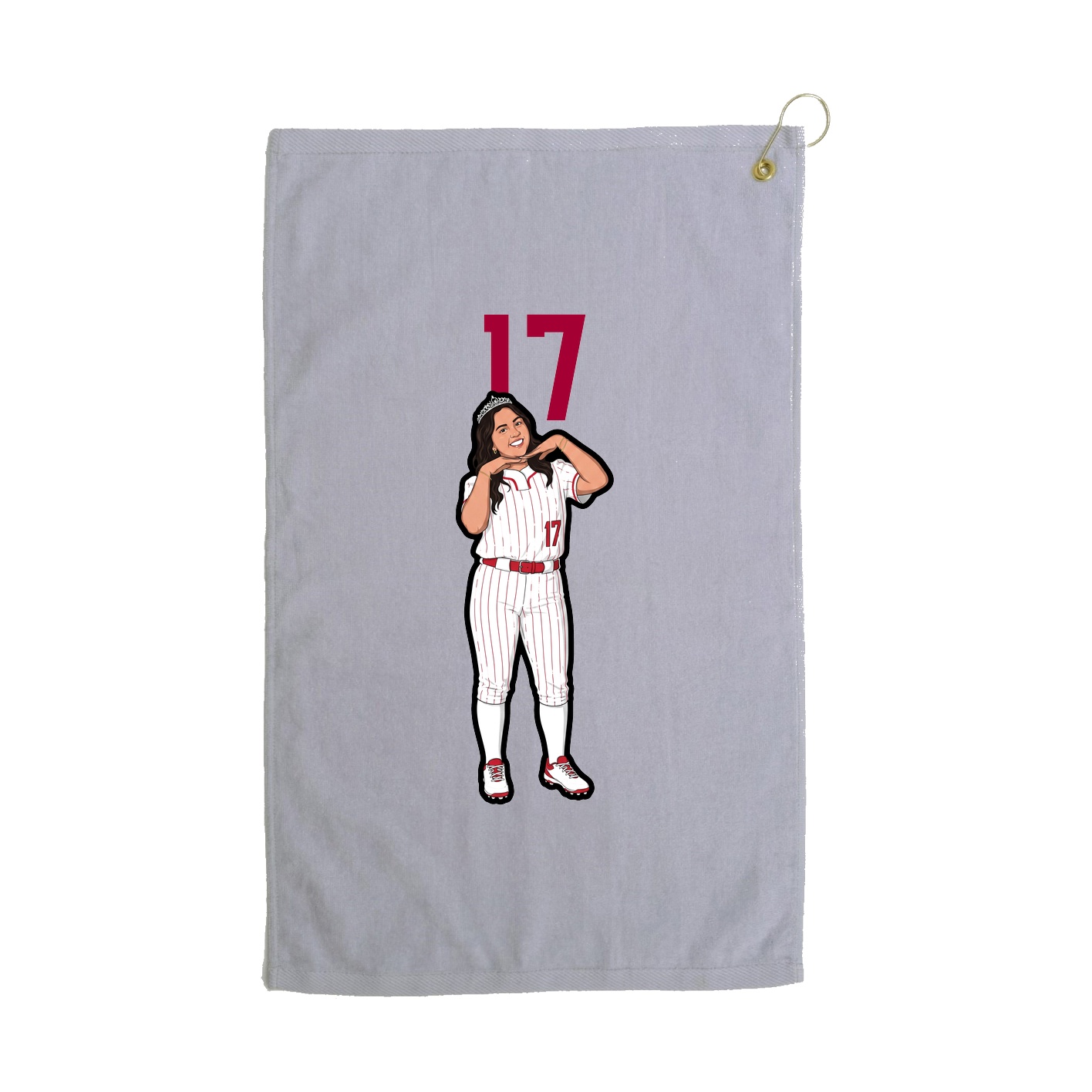 Golf Towel — Number Top in Grey
