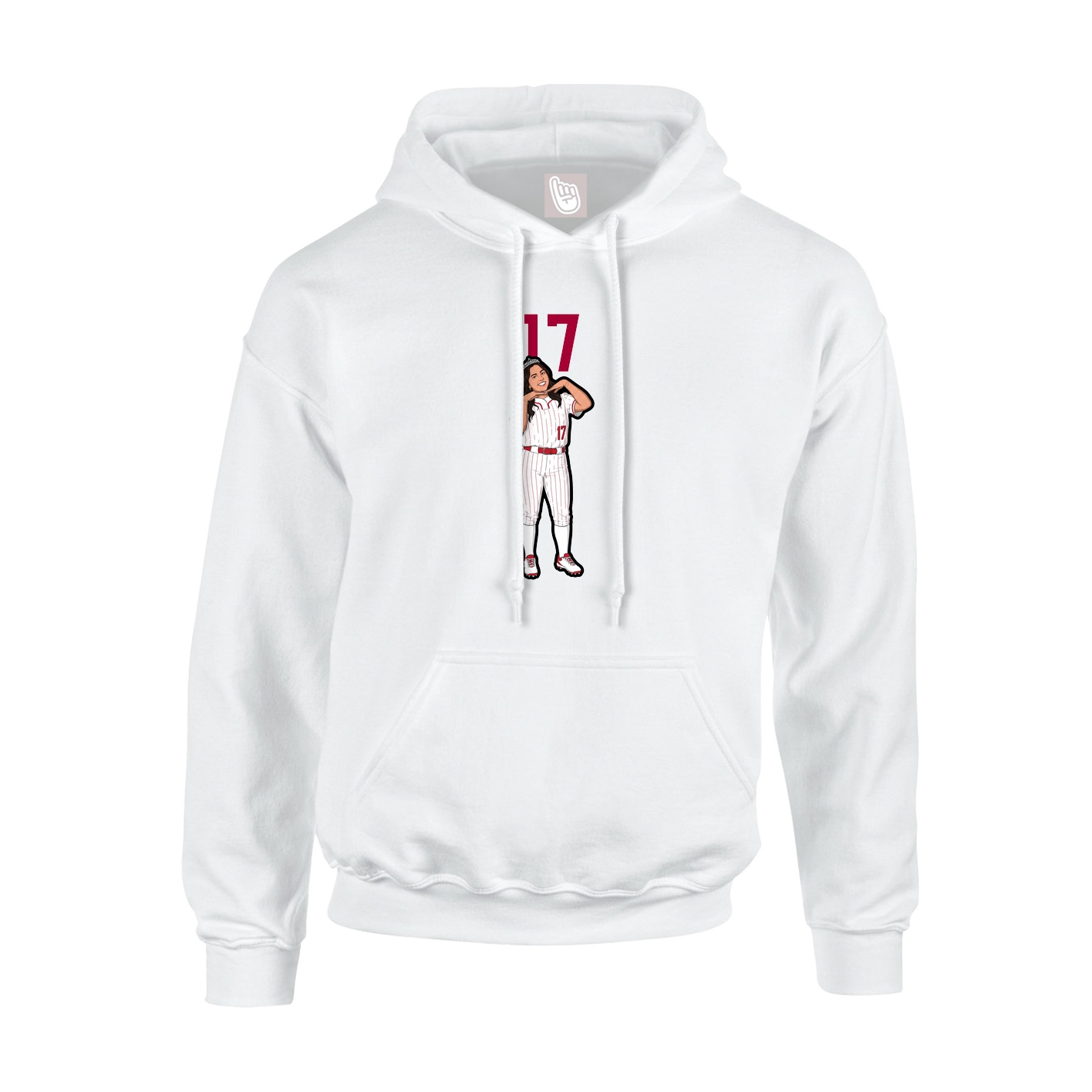 Youth Hoodie — Number Top in White