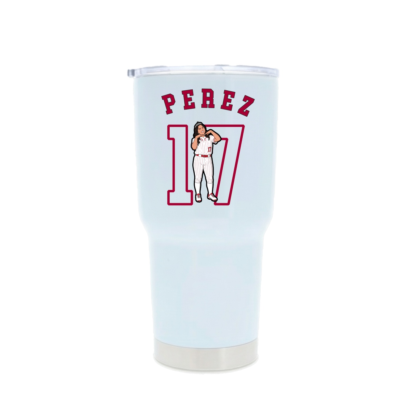 30oz Stainless Steel Tumbler — Shirsey Arch in White