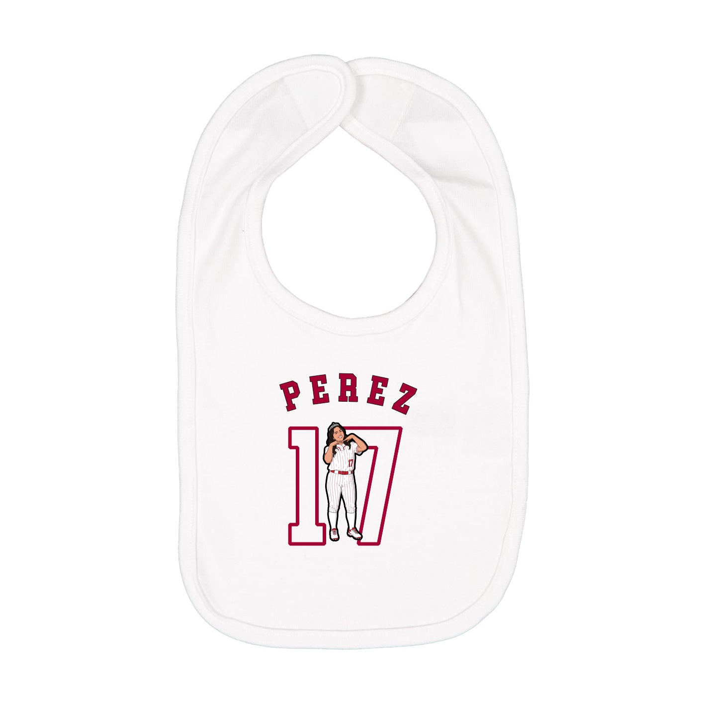 Infant Bib — Shirsey Arch in White