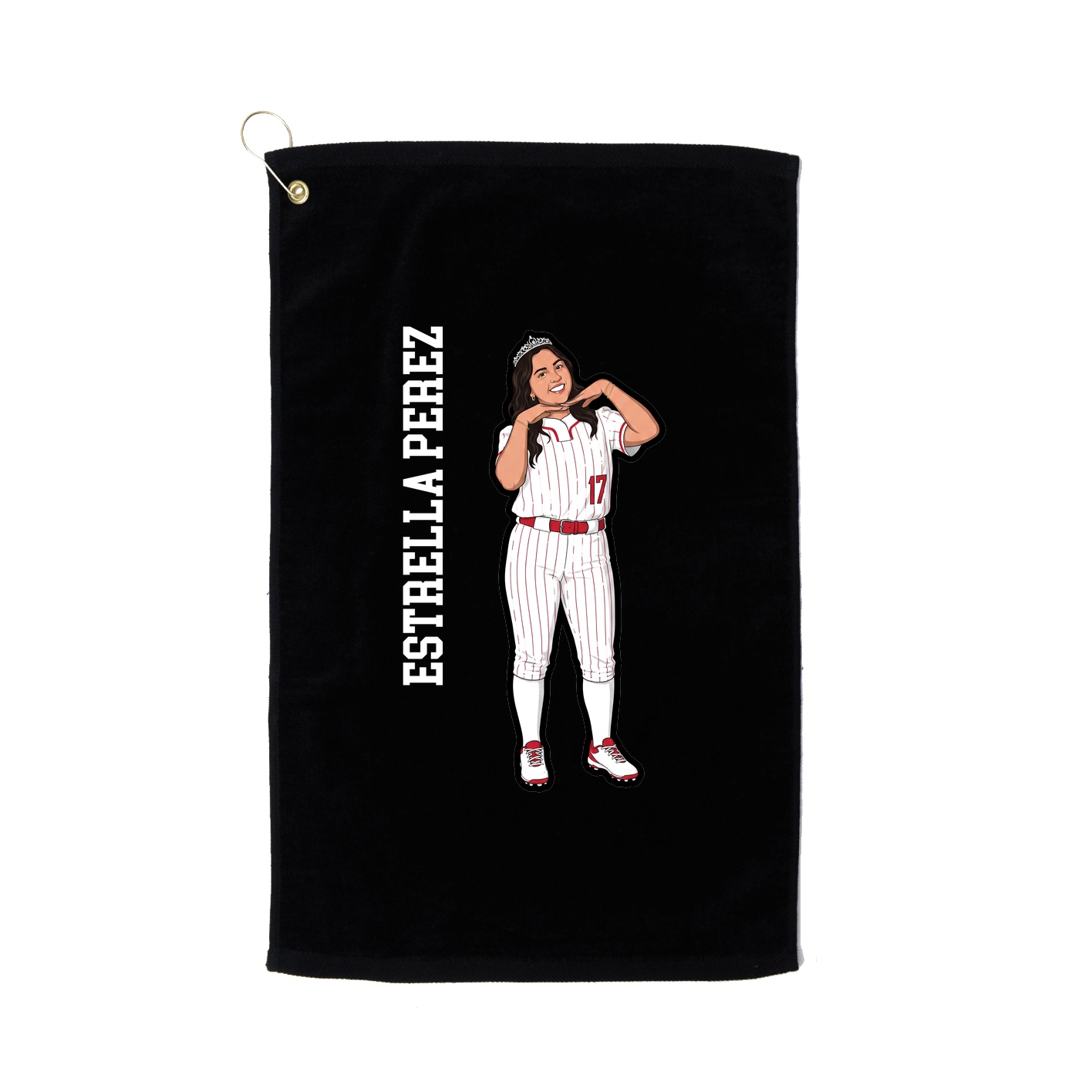 Golf Towel — Name Vertical in Black