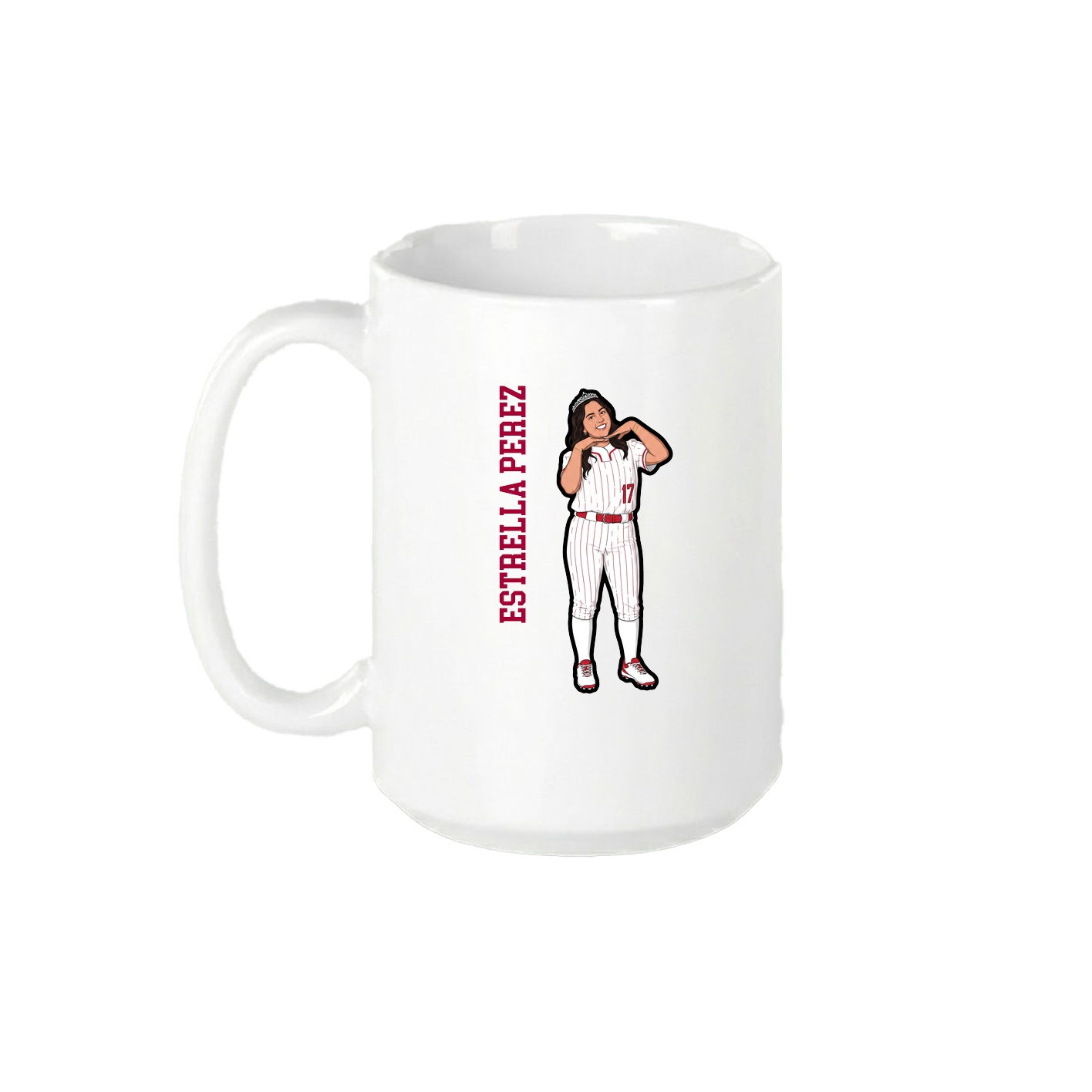 15oz Coffee Mug — Name Vertical in White