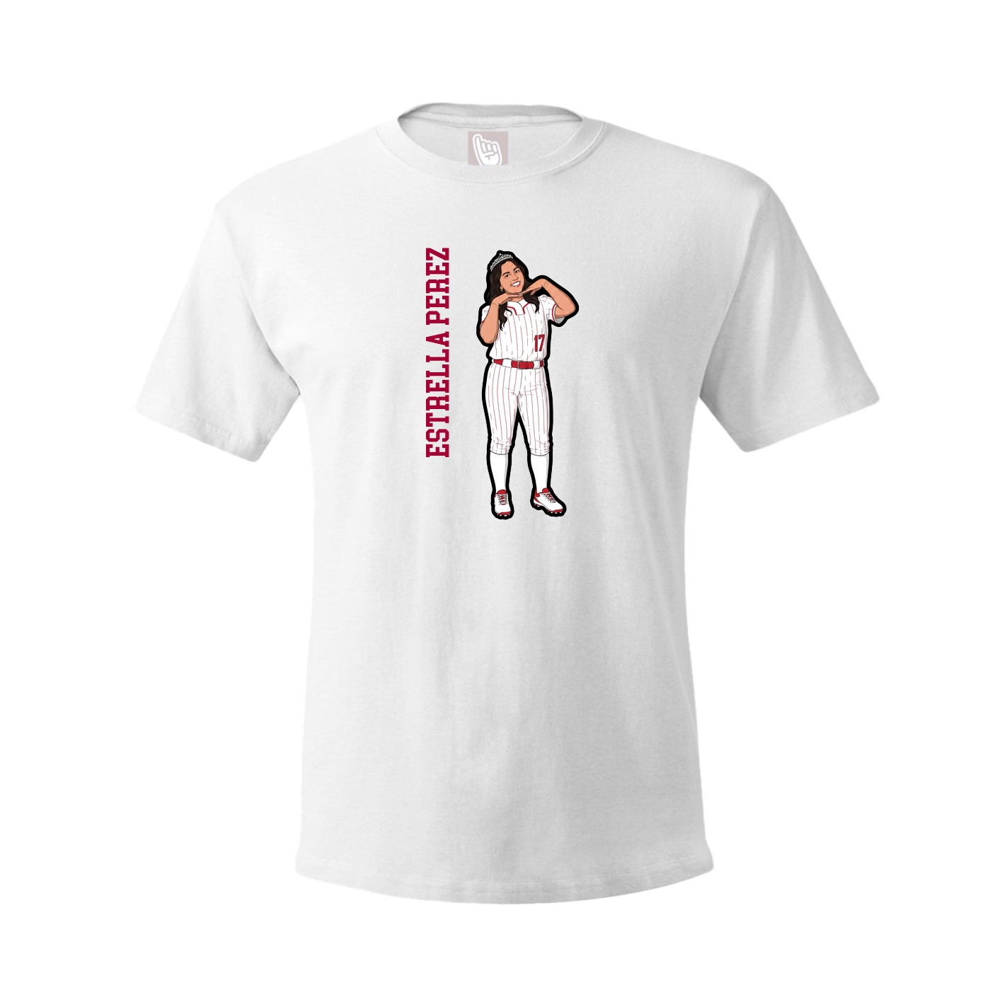 Tee — Name Vertical in White