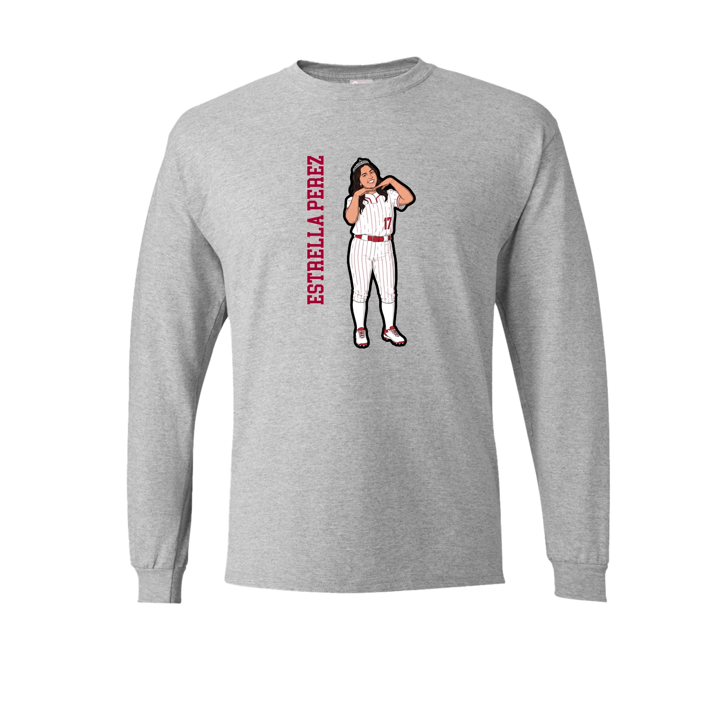 Long Sleeve Tee — Name Vertical in Grey