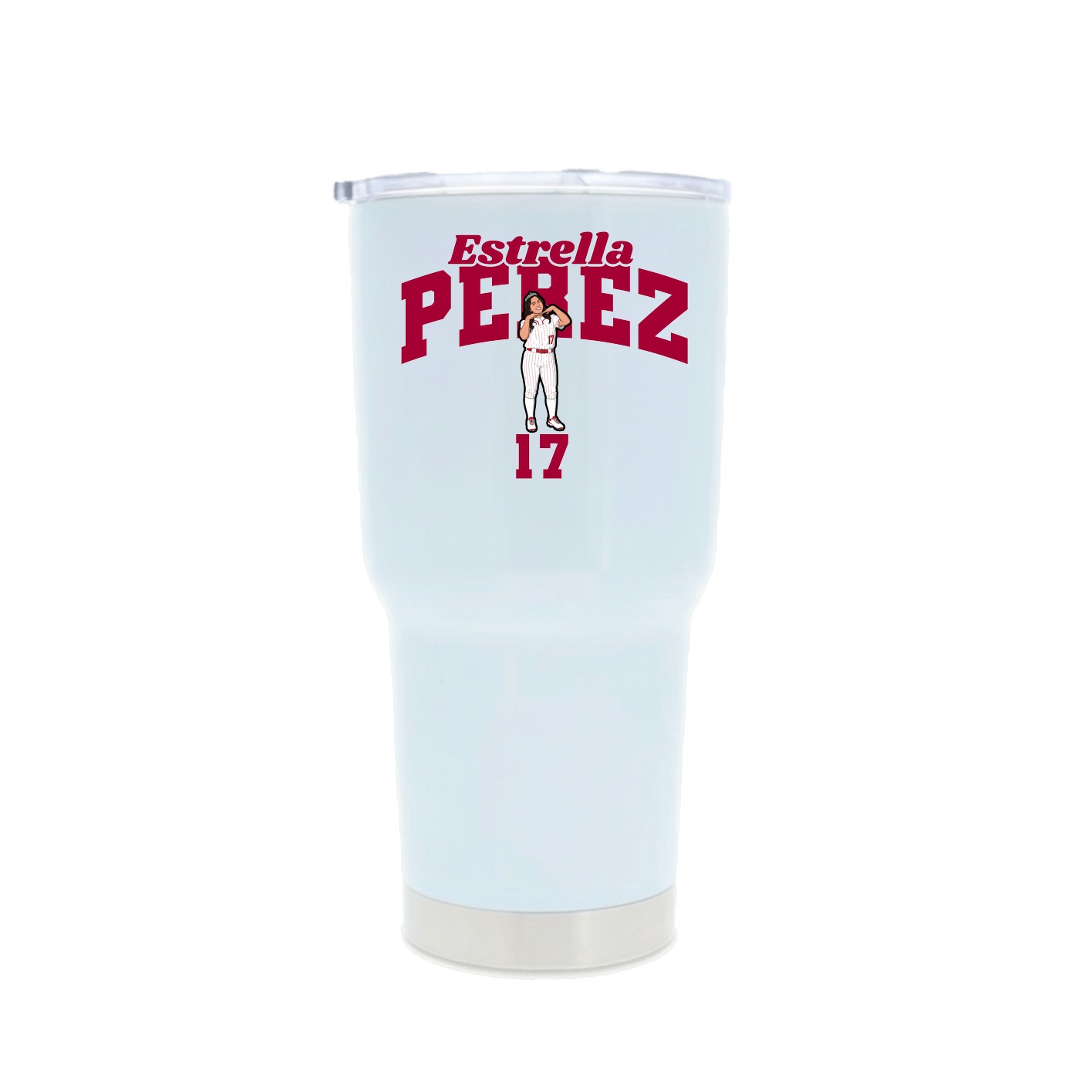 30oz Stainless Steel Tumbler — Signature Arch in White
