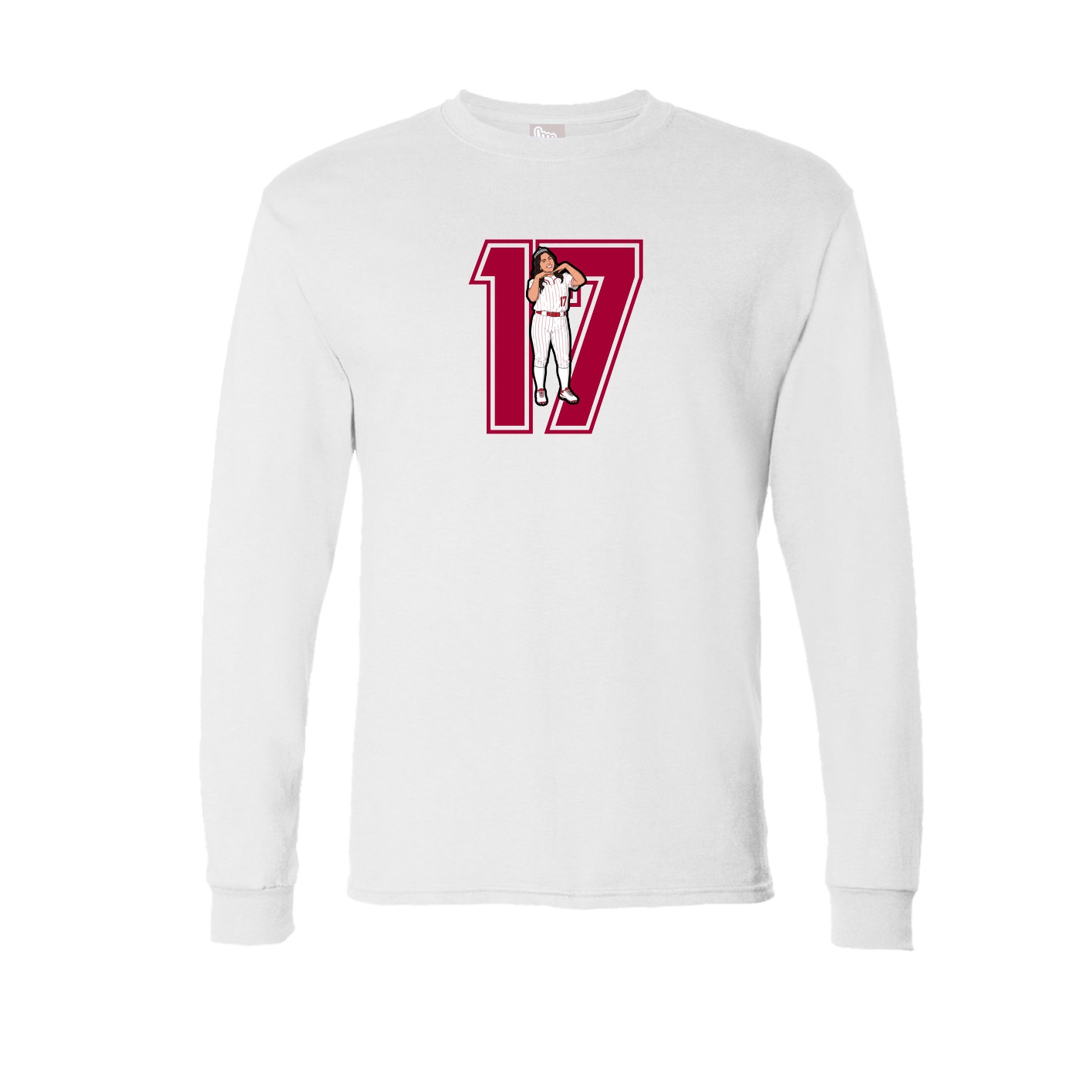 Long Sleeve Tee — Number in White