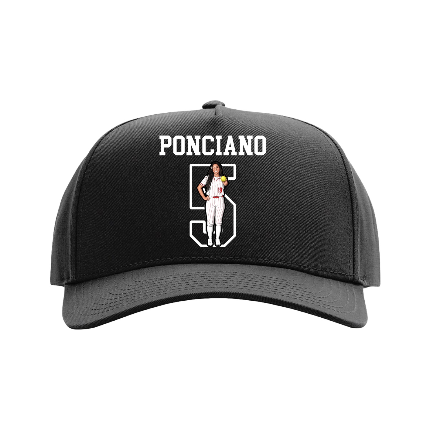 Full Fabric Five-Panel Champ Cap — Shirsey in Black
