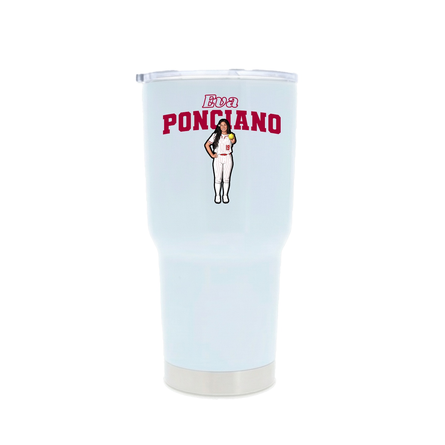 30oz Stainless Steel Tumbler — Name Arch in White