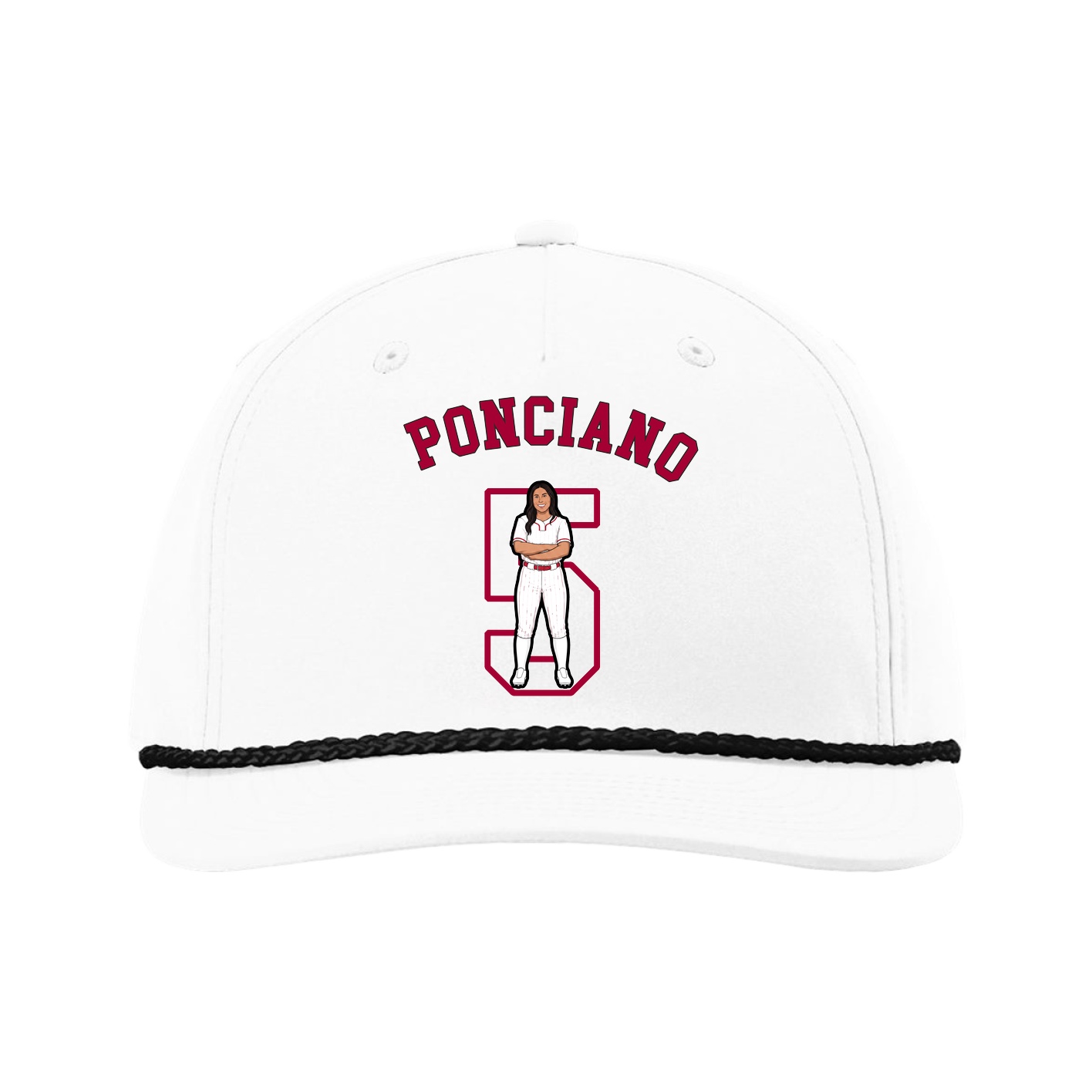 Five-Panel Classic Rope Cap — Shirsey Arch in White