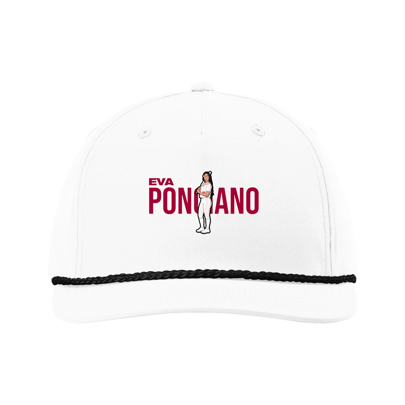 Five-Panel Classic Rope Cap — Player Name in White