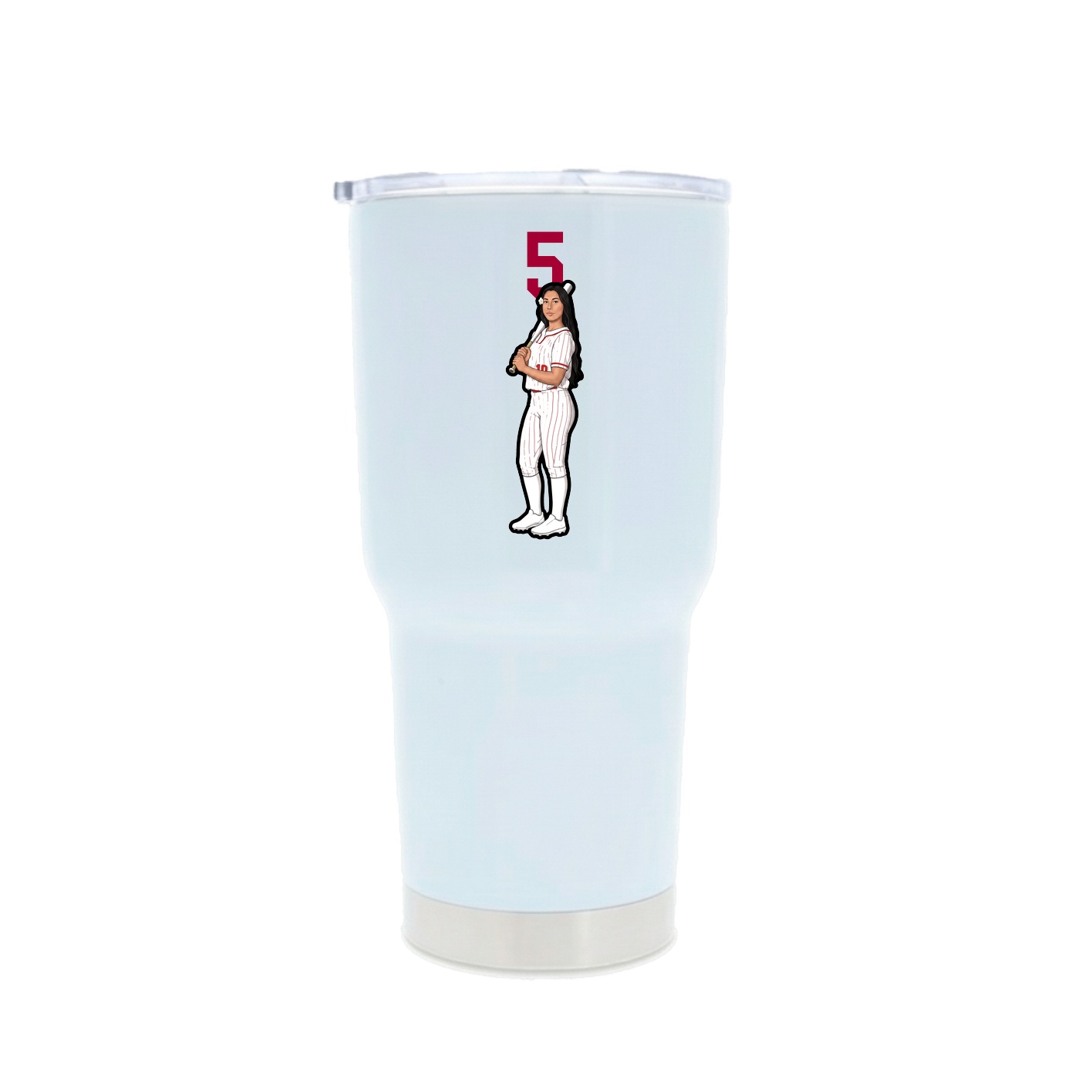 30oz Stainless Steel Tumbler — Number Top in White